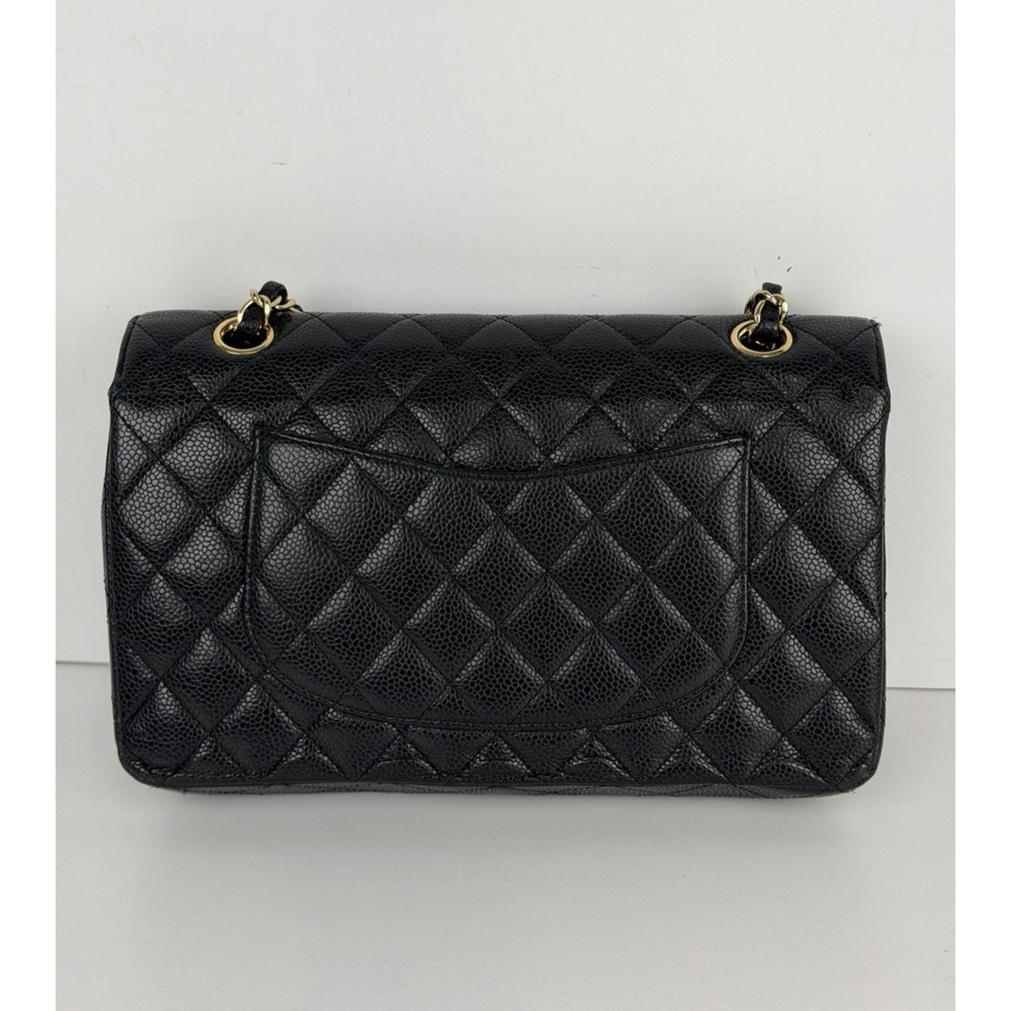 Chanel Classic Bag Black Grained Calfskin Leather & Gold-Tone Hardware D1