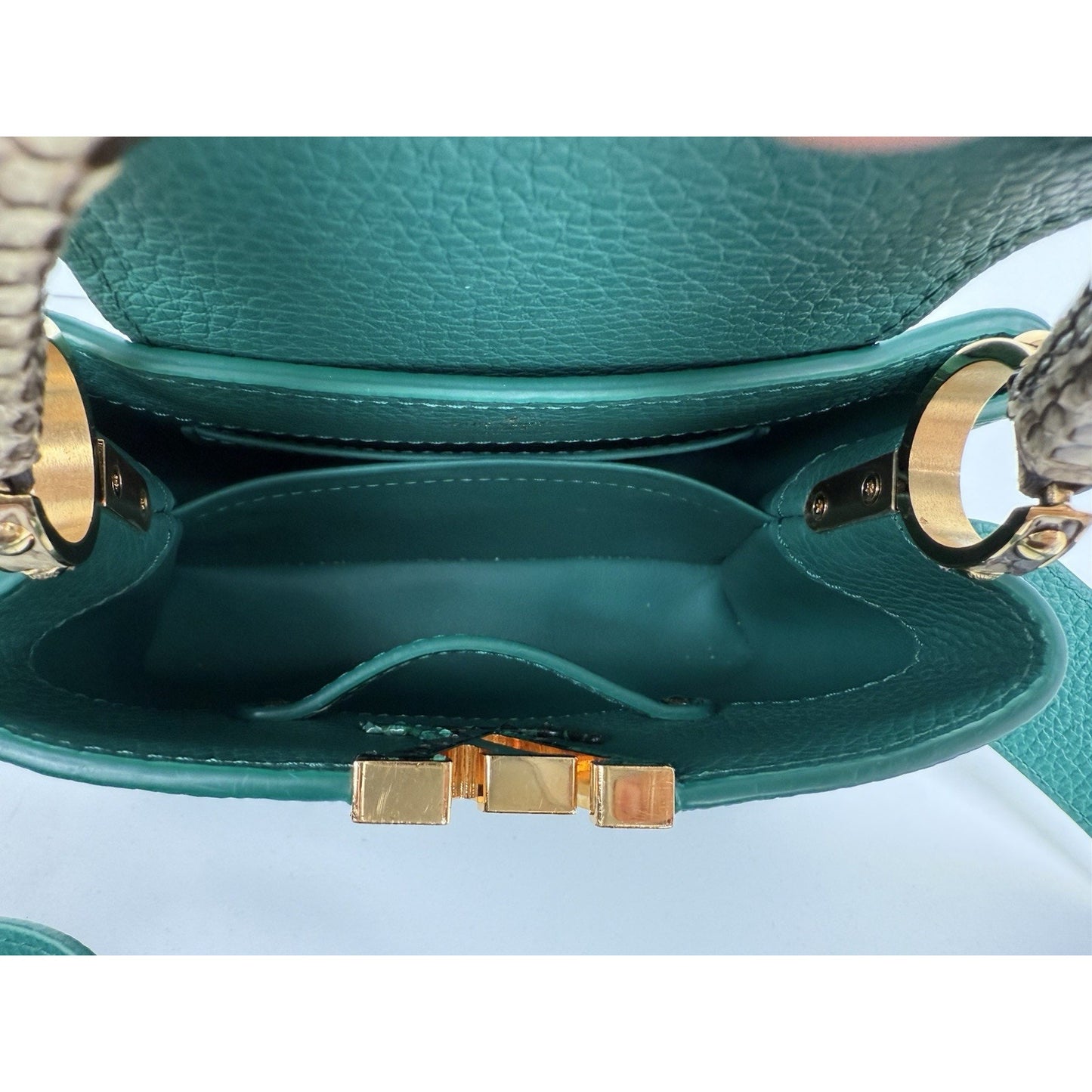 Louis Vuitton Capucines BB Python & Leather Bag Emerald Green with Gold HW B-2