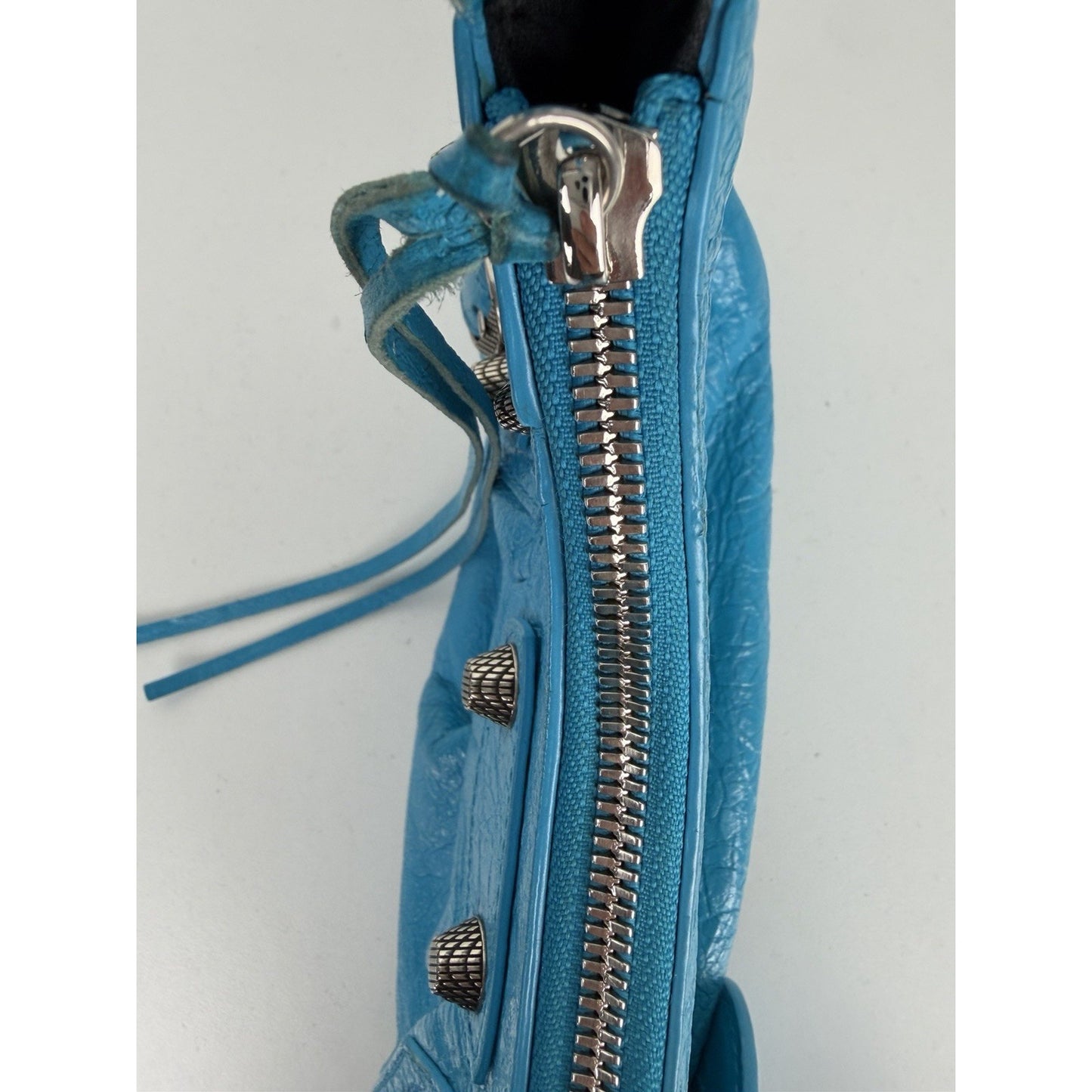 Balenciaga Le Cagole Shoulder Bag XS in Bright Cyan Blue Leather S-01