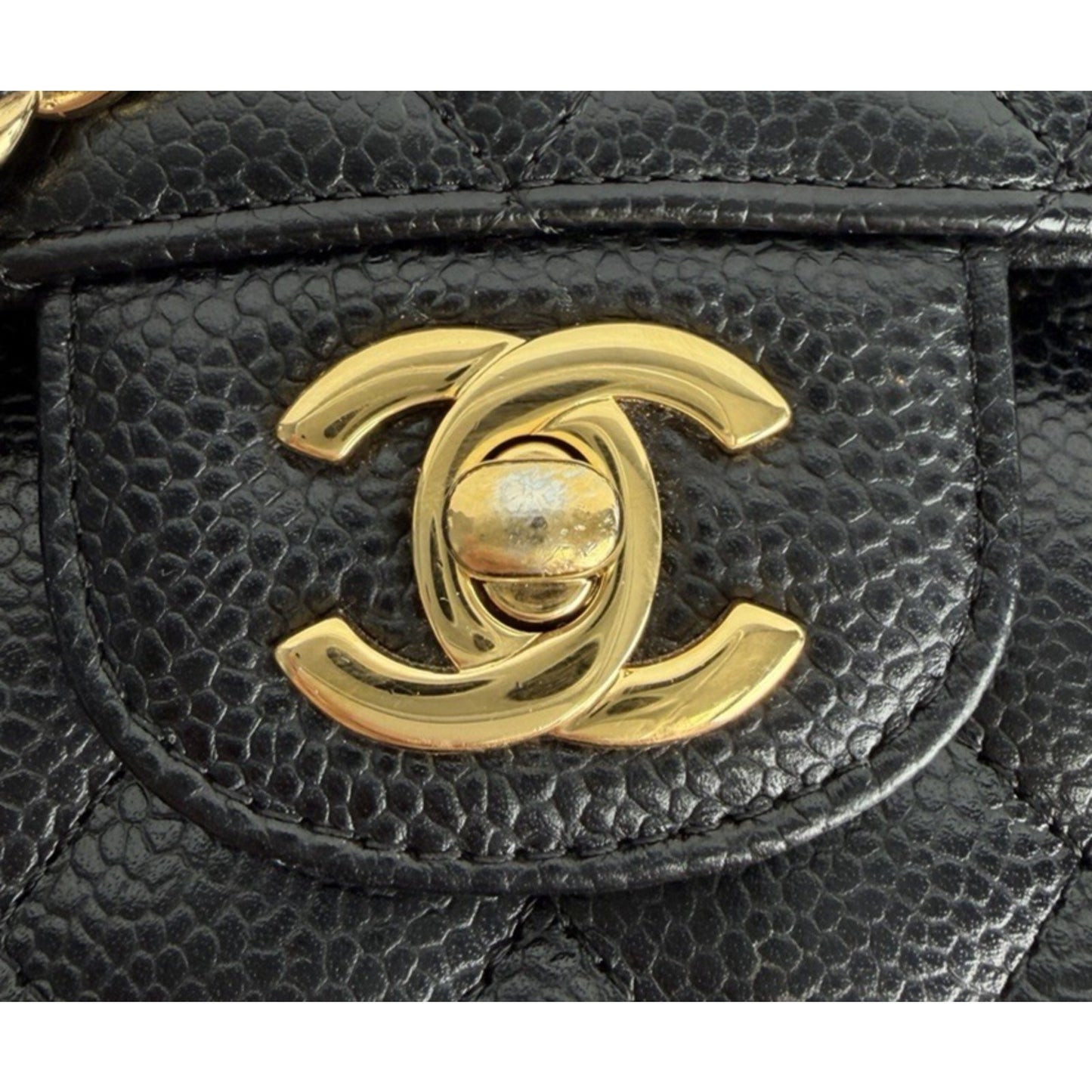 Chanel Classic Double Flap Medium Bag Black Caviar Leather Gold Hardware 2019 D7