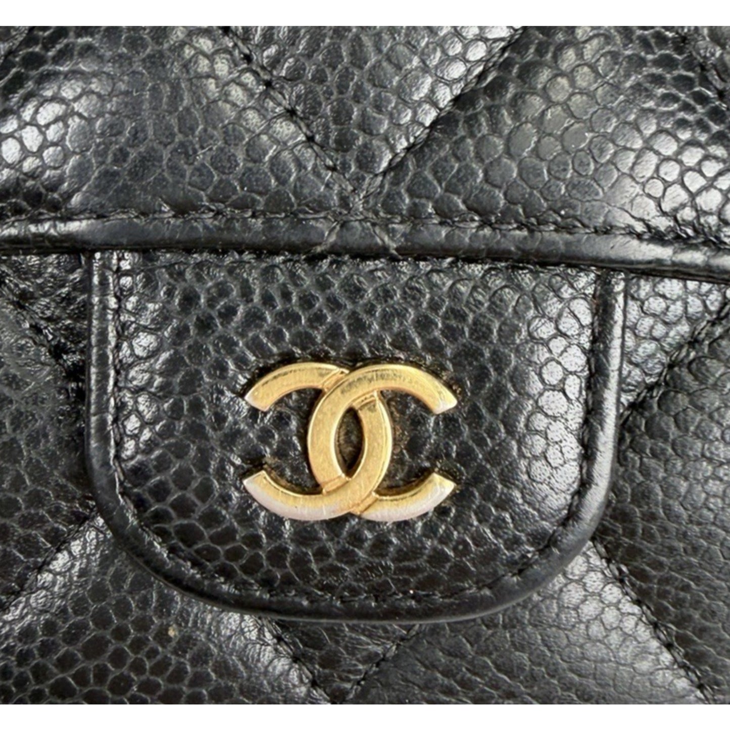 Chanel Caviar Quilted Flap Wallet in Black Caviar Leather 2017 K3
