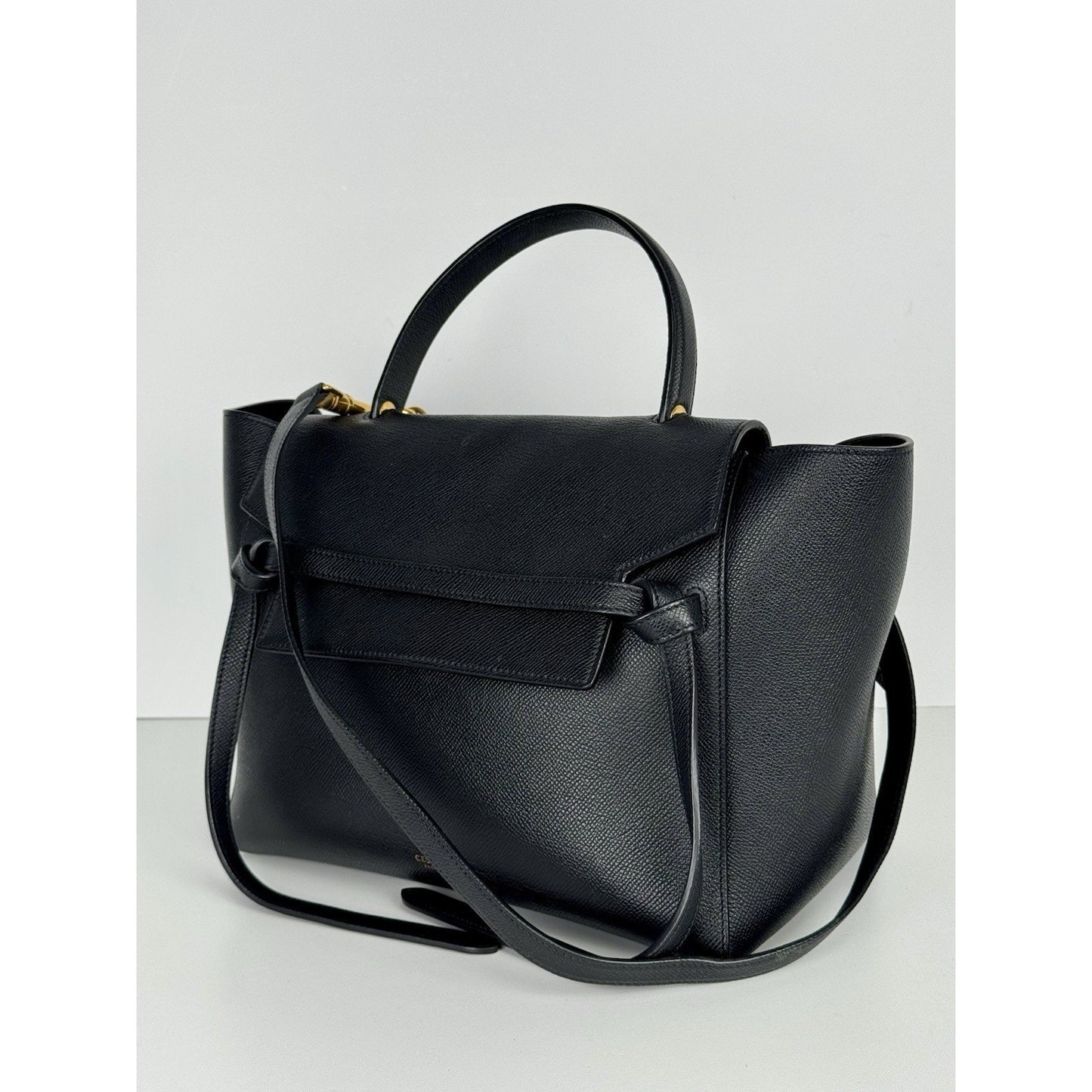 Celine Belt Bag in Black Grained Leather D-6