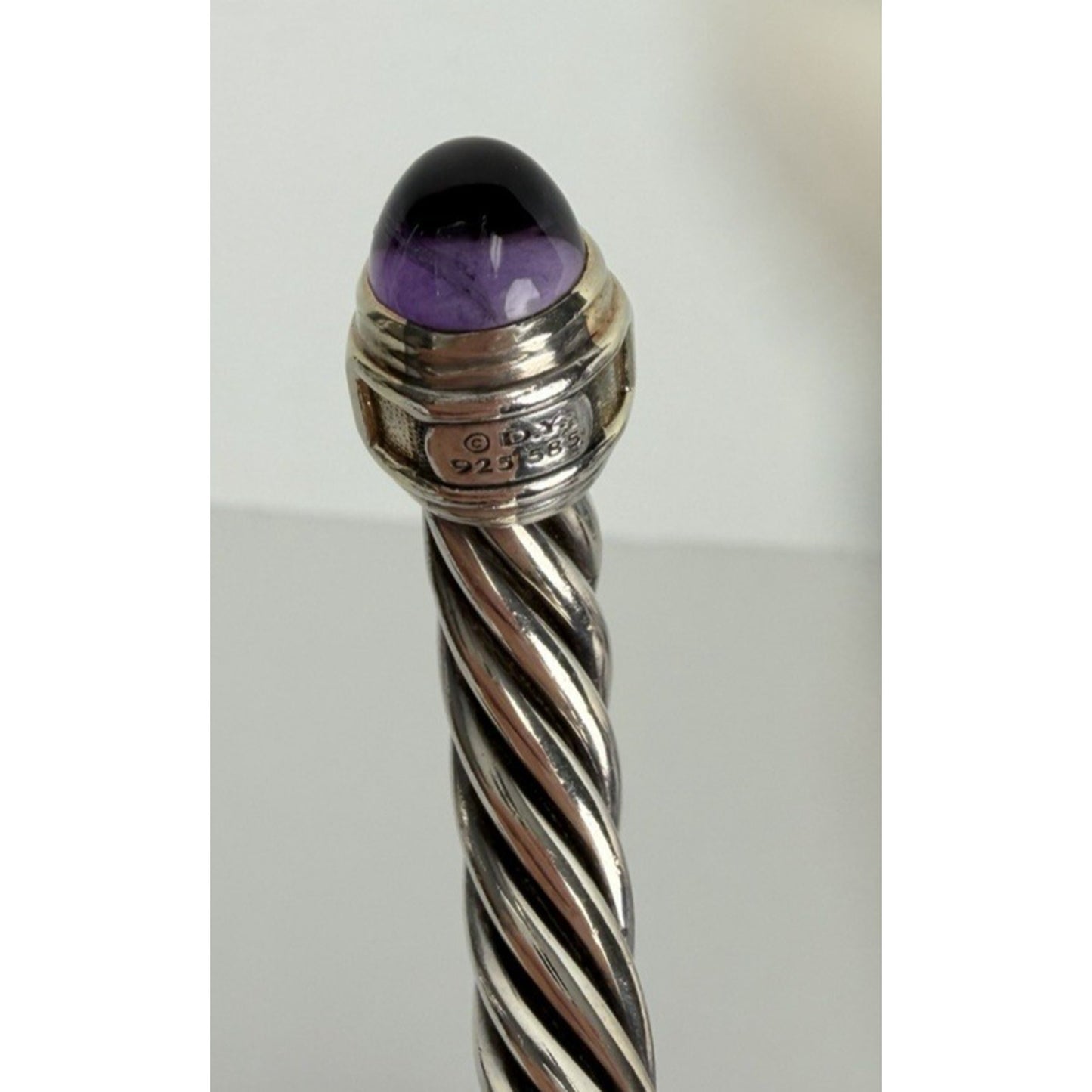 David Yurman Amethyst Cable Classic Bracelet 10mm in Sterling Silver & 14K Gold