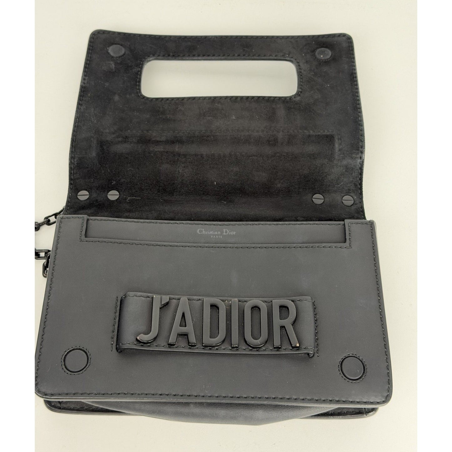 Christian Dior Ultra Matte Calfskin J'Adior Chain Flap Bag in Black