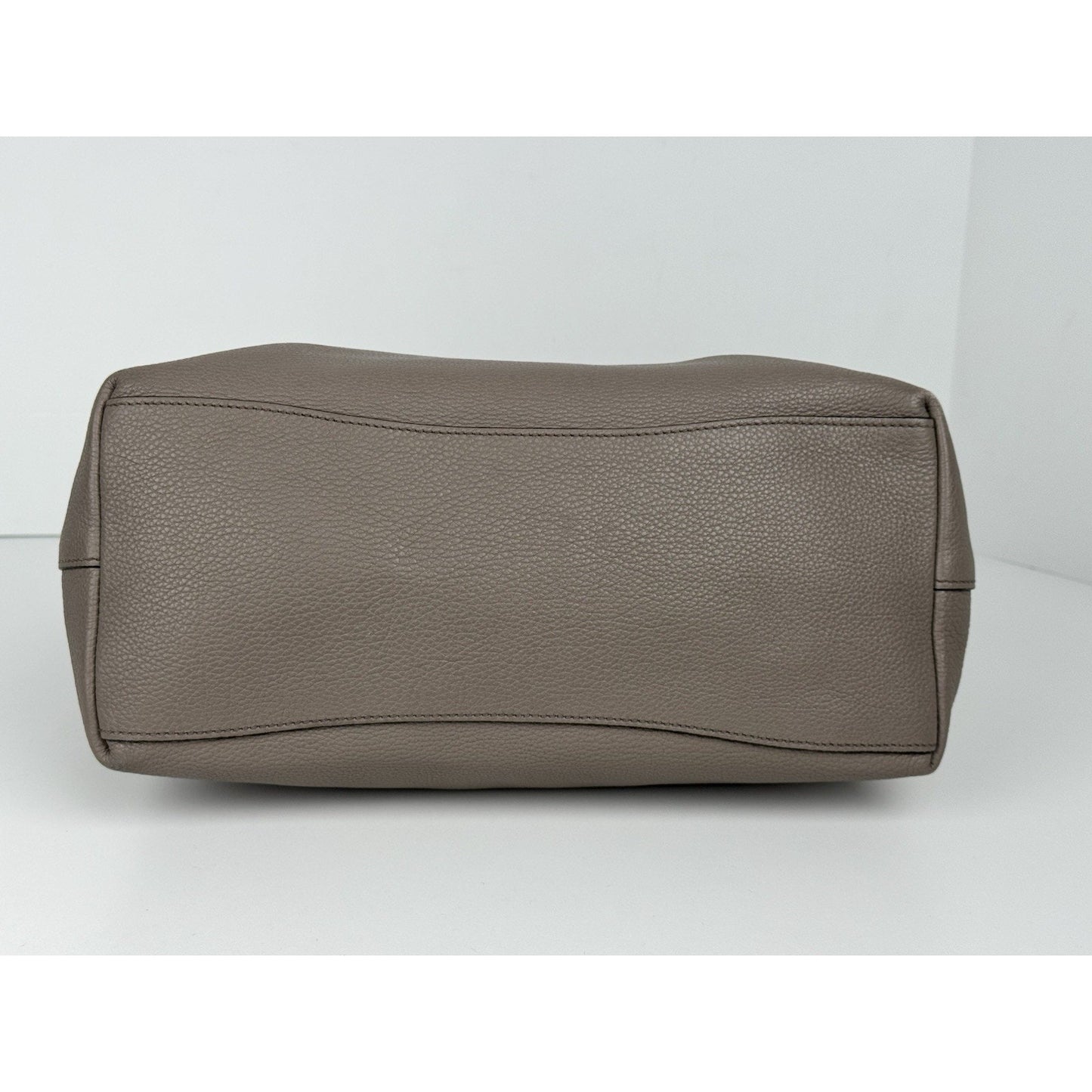 Prada Vitello Phenix Taupe Leather Logo Hobo Shoulder Bag