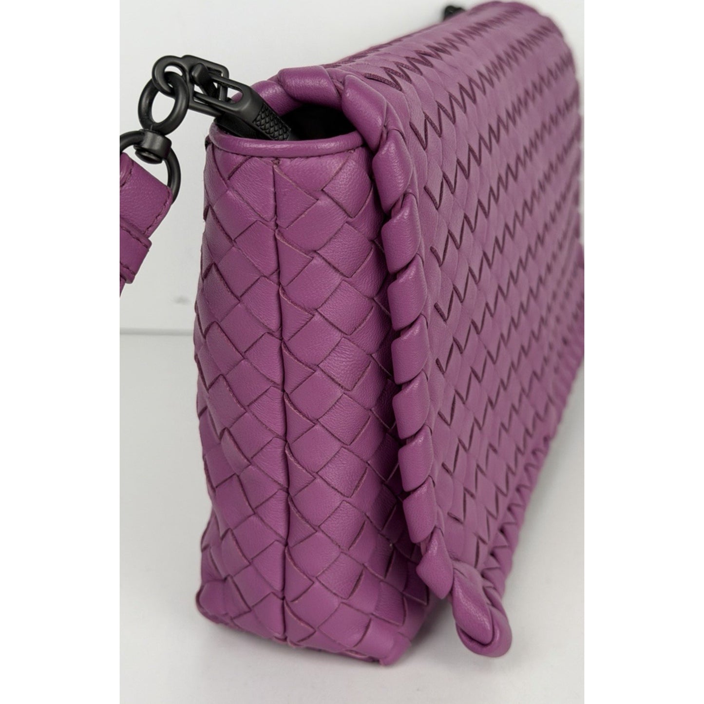 Bottega Veneta Intrecciato Dahila Clutch Crossbody Woven Nappa Leather S32