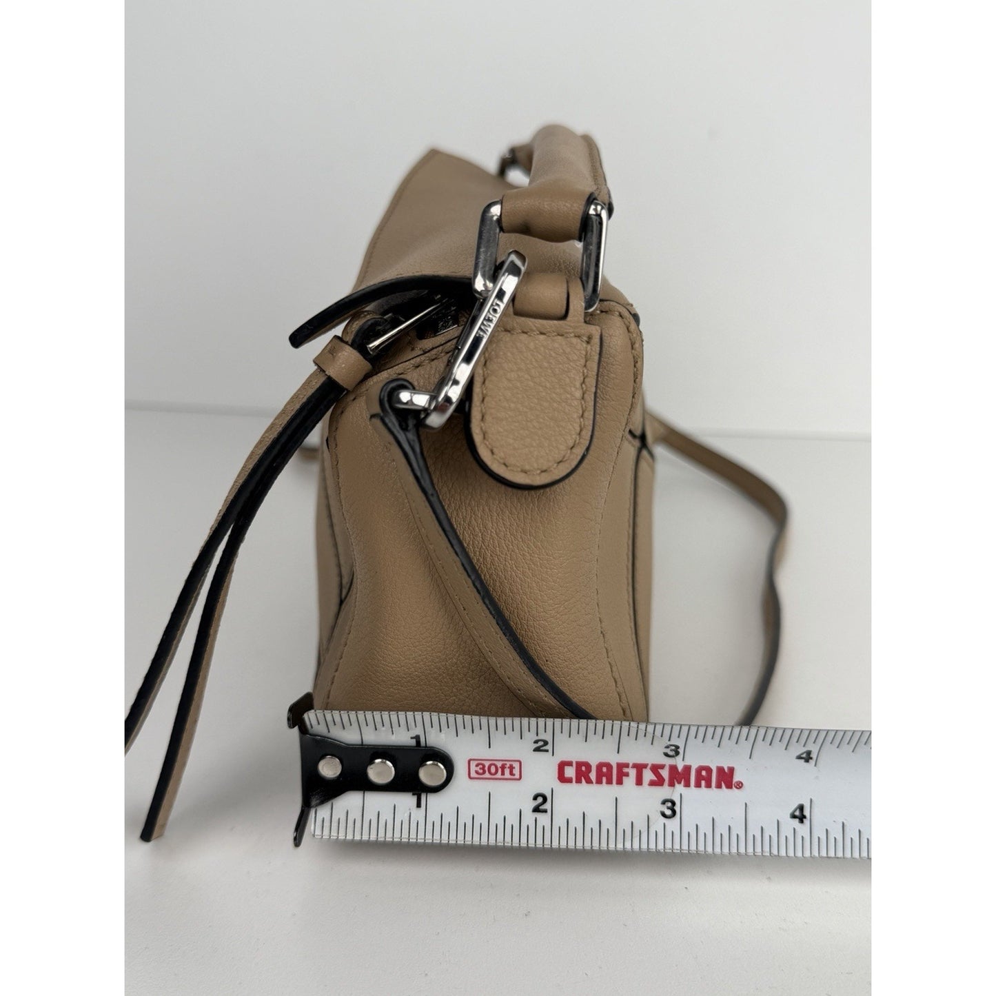 Loewe Puzzle Mini Crossbody Bag in Sand Mink Calfskin Leather C3