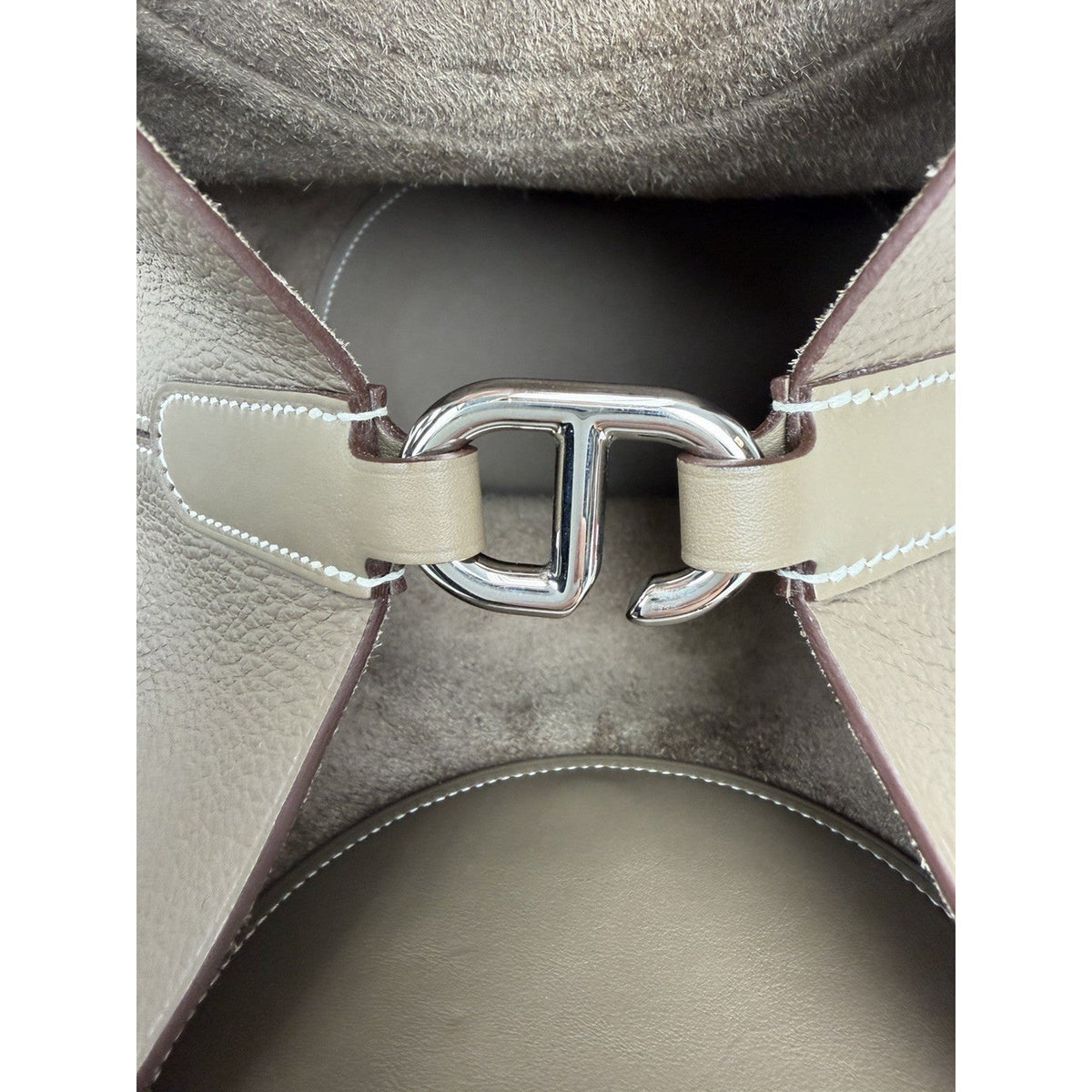 Hermes In-the-Loop 18 Top Handle Bag in Etoupe Leather Silver Hardware 2023 F1