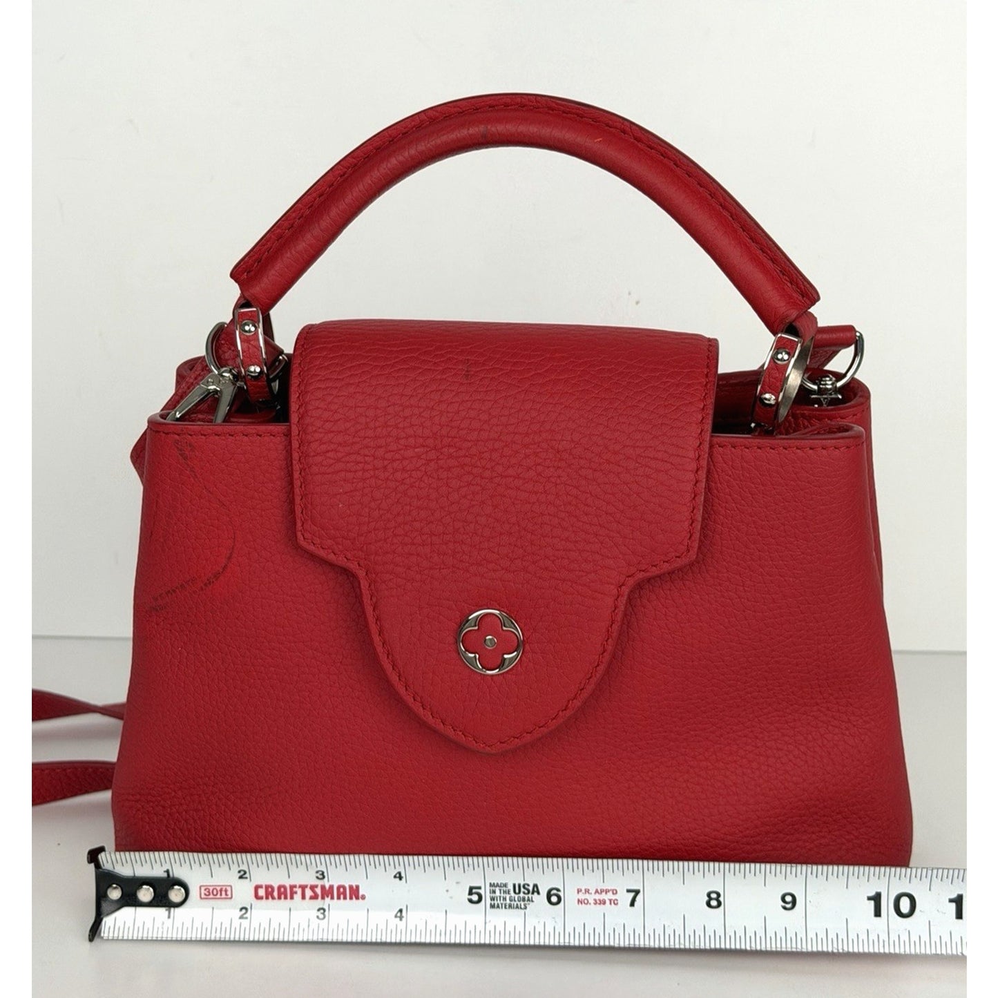 Louis Vuitton Capucines Shoulder Bag BB in Red Taurillon Leather 2017 D8