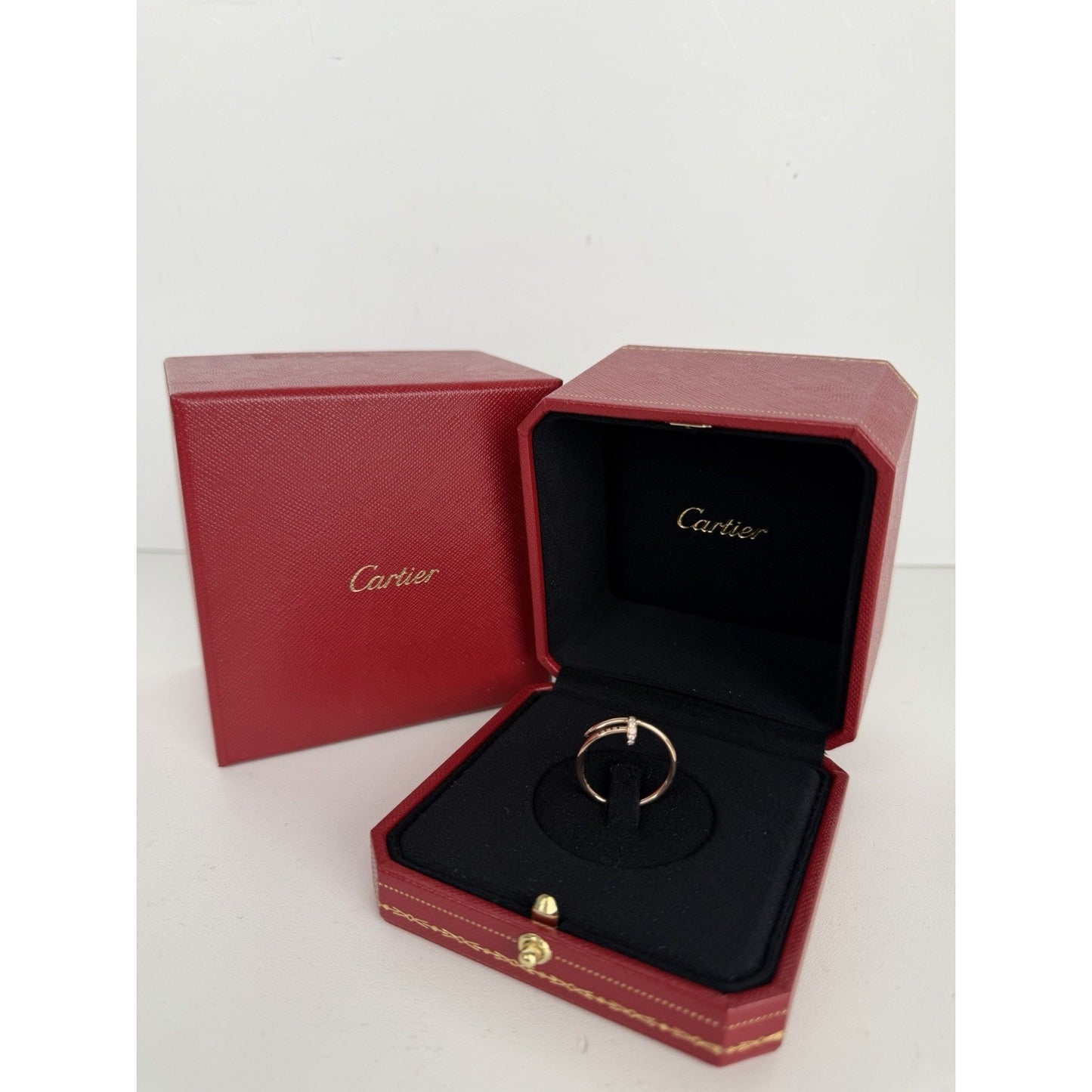 Cartier Juste Un Clou Small Model Ring in 18k Rose Gold with Diamonds Size 58