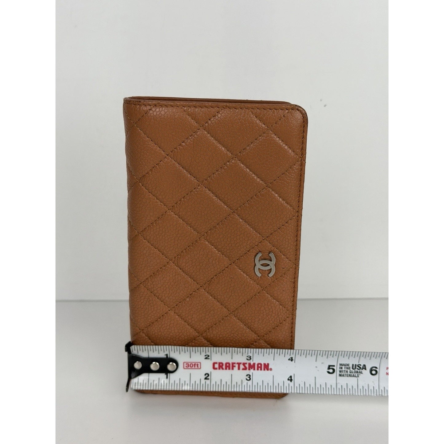 Chanel L-Yen Wallet Quilted Caviar in Caramel Leather 2011