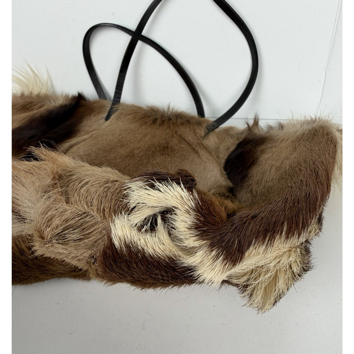 Fendi Brown Gazelle Fur Hair Tote Vintage Bag S-10