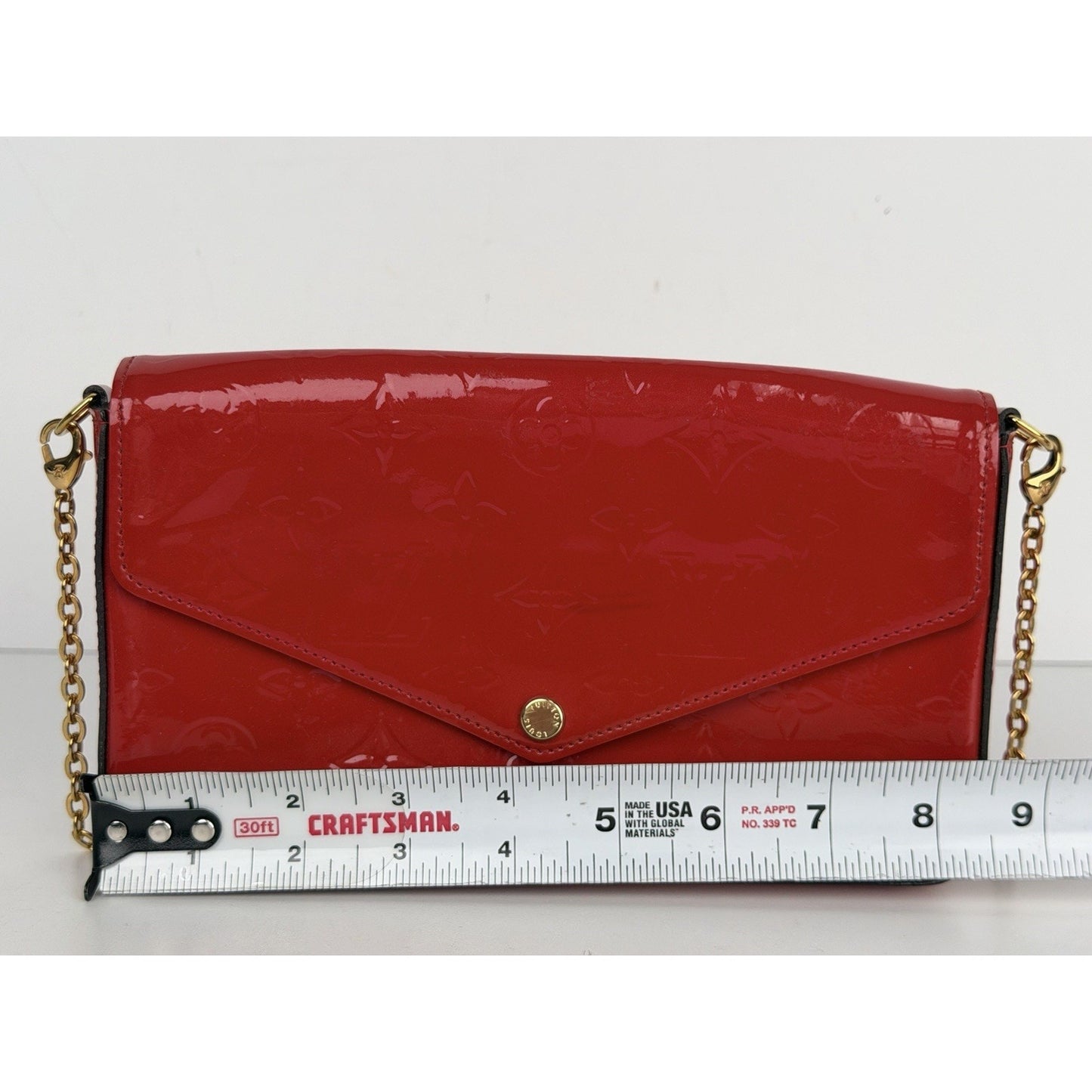 Louis Vuitton Monogram Vernis Pochette Felicie in Red Patent Leather 2016 S12