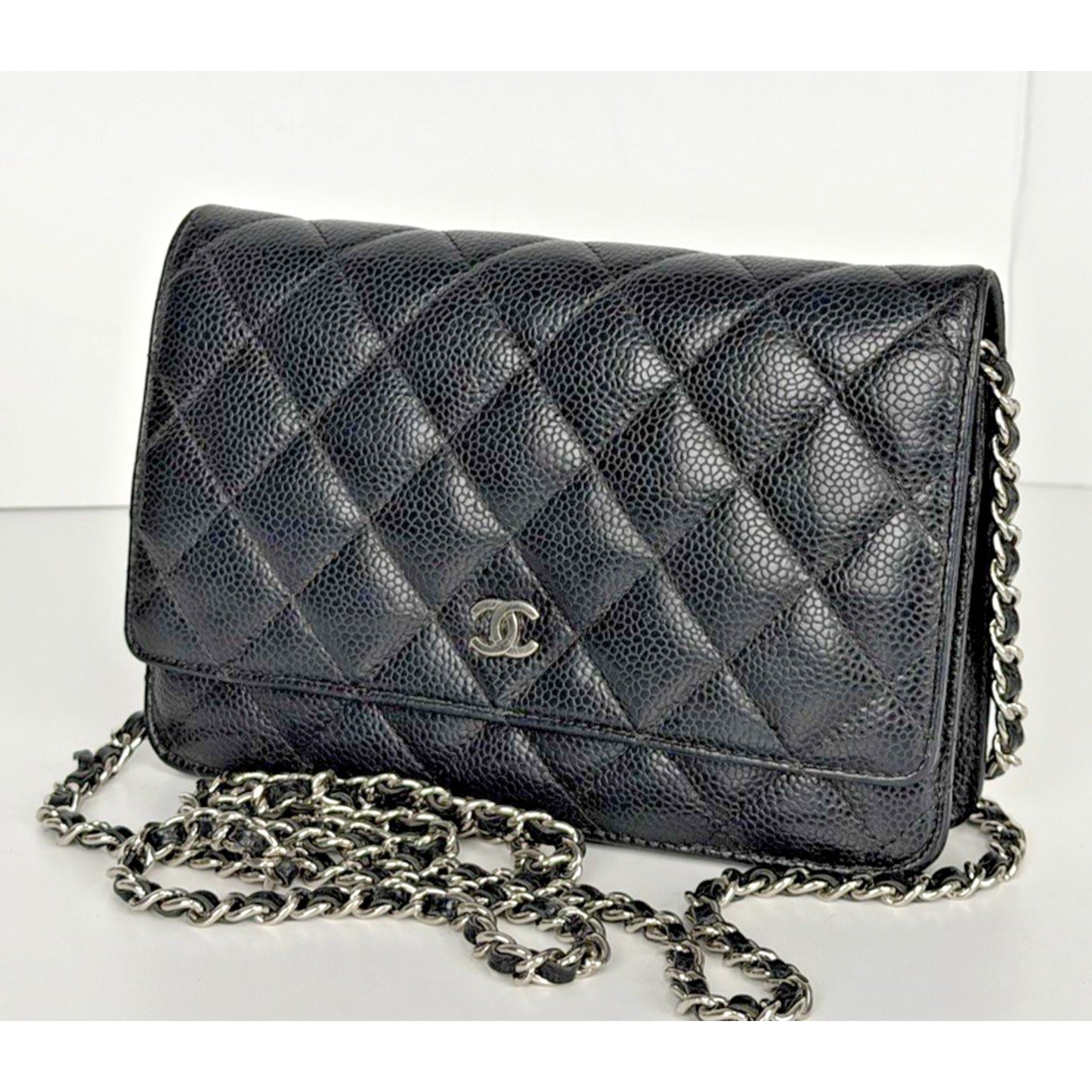 LAYAWAY: Chanel Black Leather Caviar Wallet on Chain Crossbody Bag