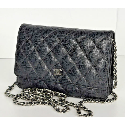 LAYAWAY: Chanel Black Leather Caviar Wallet on Chain Crossbody Bag