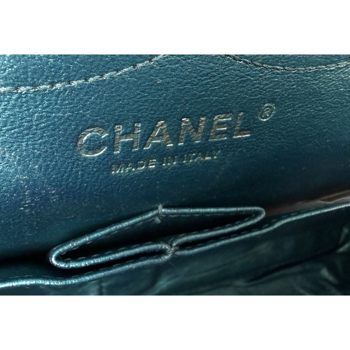 Chanel 2.55 Reissue Jumbo Double Flap Bag in Blue Metallic Leather 2003-2004 C-1
