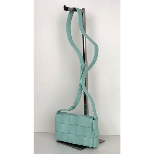Bottega Veneta Intrecciato Cassette Shoulder Bag Small in Spearmint Leather