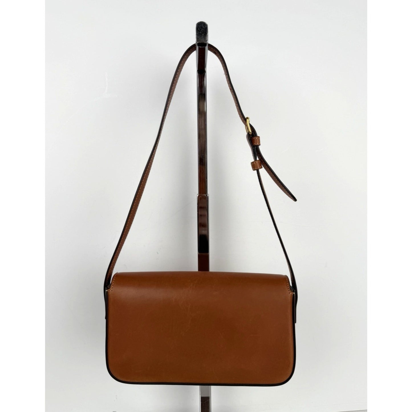 Celine Triomphe Claude Shoulder Bag in Natural Calfskin Leather Gold Hardware C5