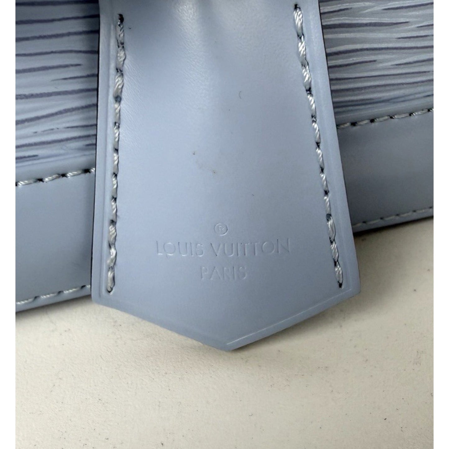 Louis Vuitton Epi Alma BB Bag in Textured Bleu Nuage Leather NFC D9