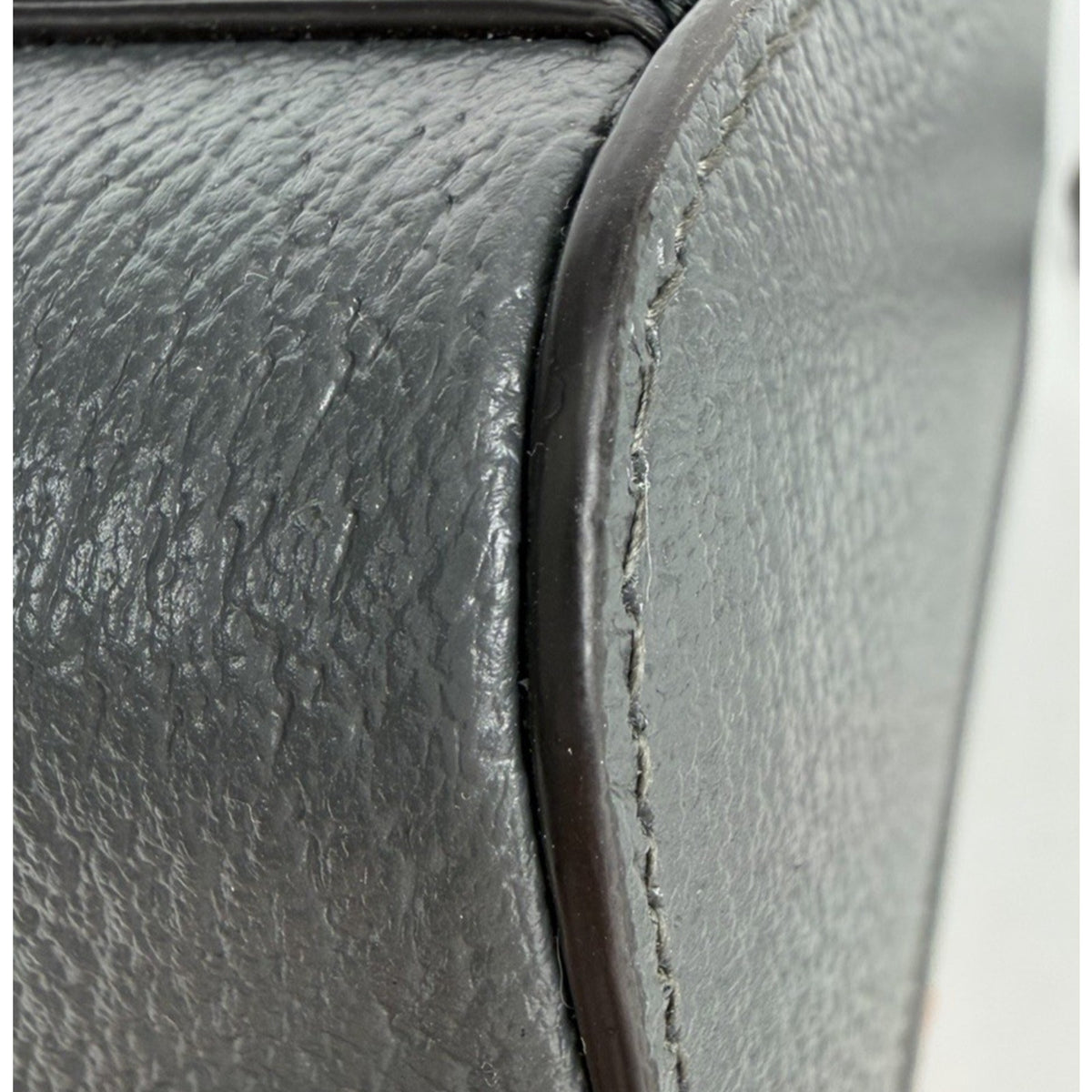 Gucci GG Supreme Interlocking G Shoulder Bag Grey Canvas&Black Leather Trim S17