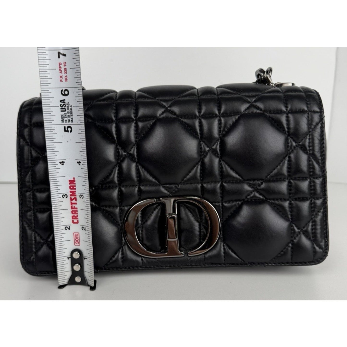 Christian Dior Caro Medium Bag in Black Quilted Puff Calfskin Leather E5
