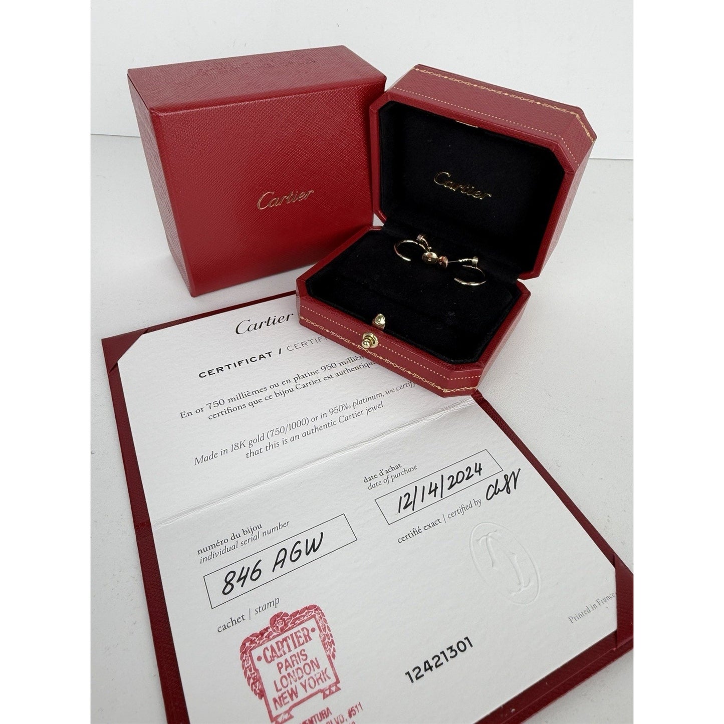 Cartier Juste un Clou Hoop Earrings Small Model in 18k Rose Gold