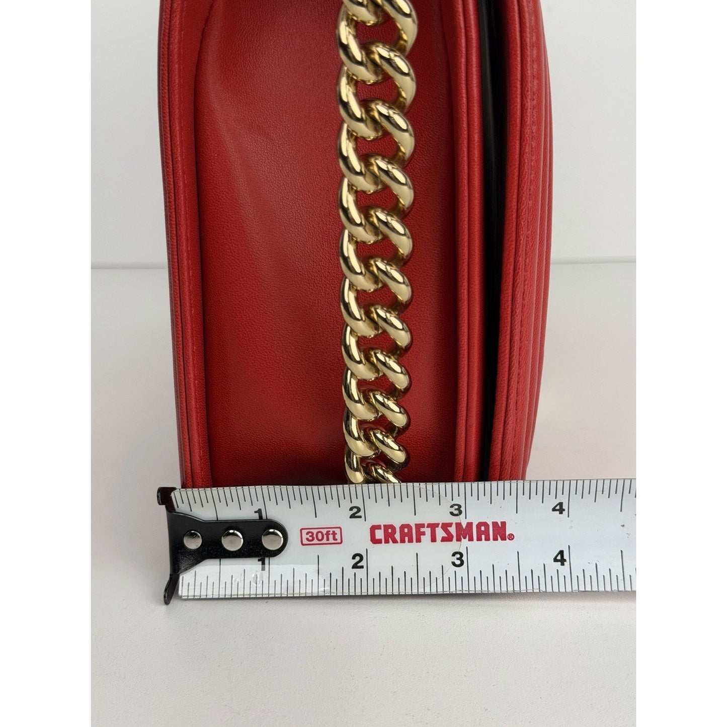 Chanel Cube Boy Flap Bag Medium in Red Embossed Lambskin Leather 2013-2014 B6