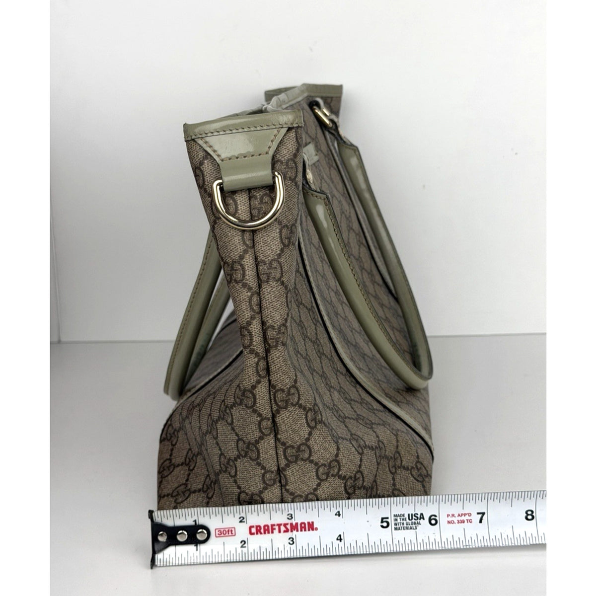 Gucci Joy Tote Shoulder Bag Medium in Brown GG Supreme Monogram Coated Canvas S