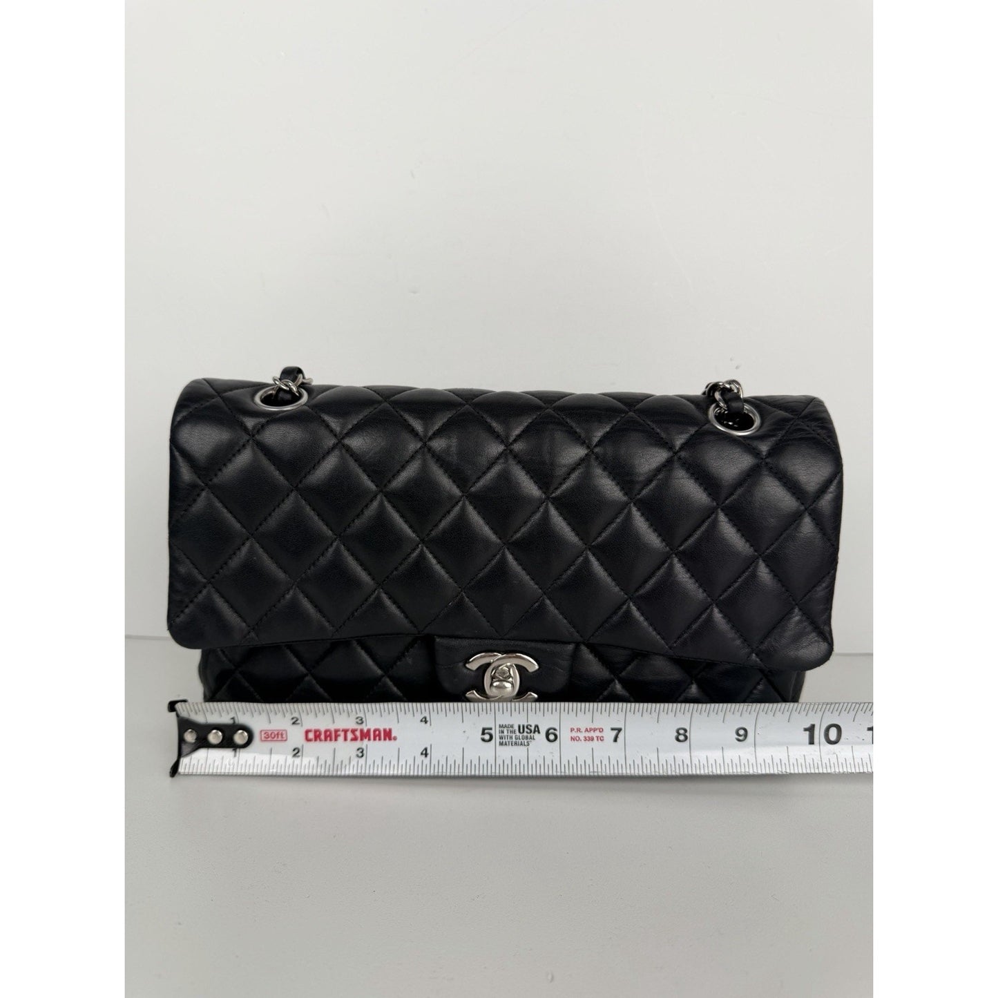 Chanel Classic Double Flap Bag Medium in Black Quilted Lambskin Leather 2018 C-5