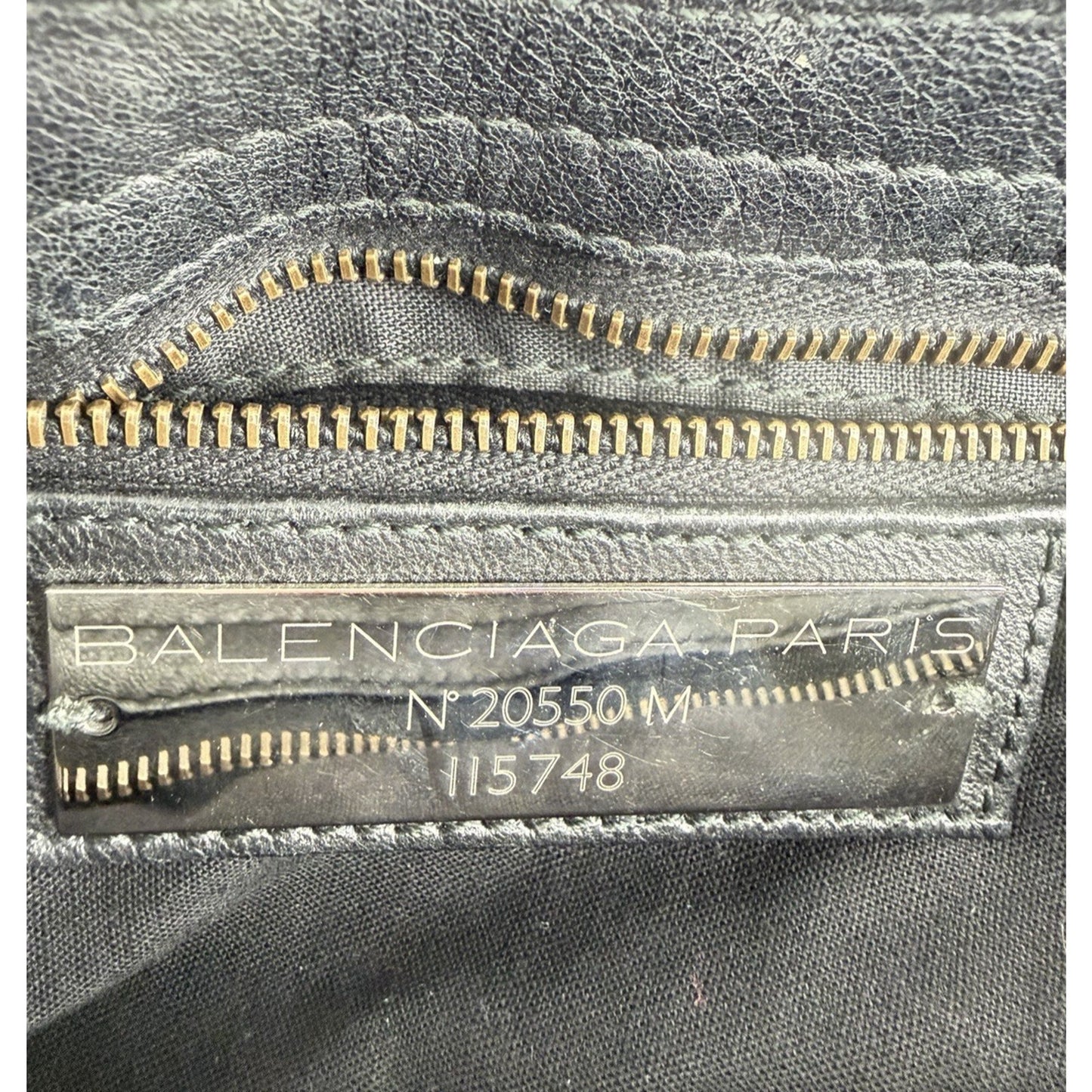 Balenciaga Classic The City Studded Handbag Medium in Dark Gray Leather S07