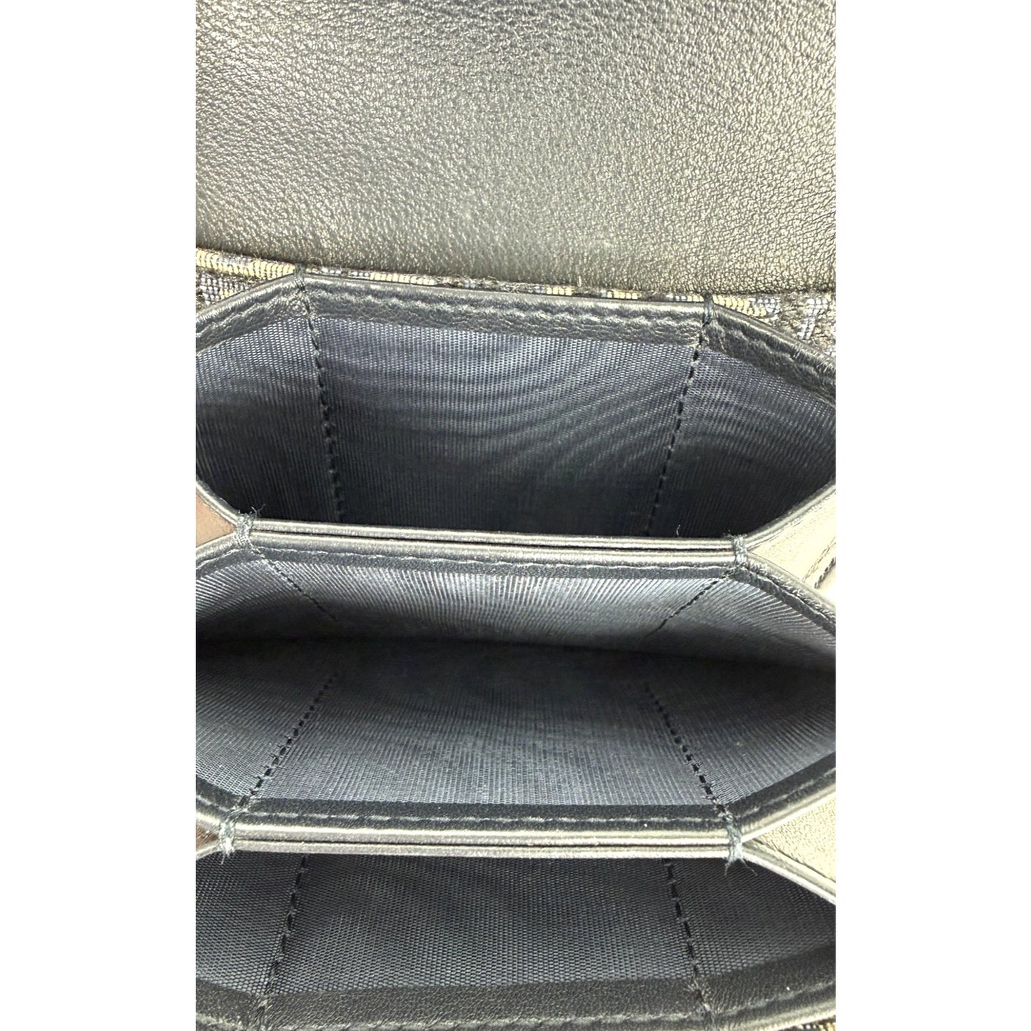 Christian Dior Saddle Lotus Card Holder Wallet in Blue Oblique Jacquard K-3