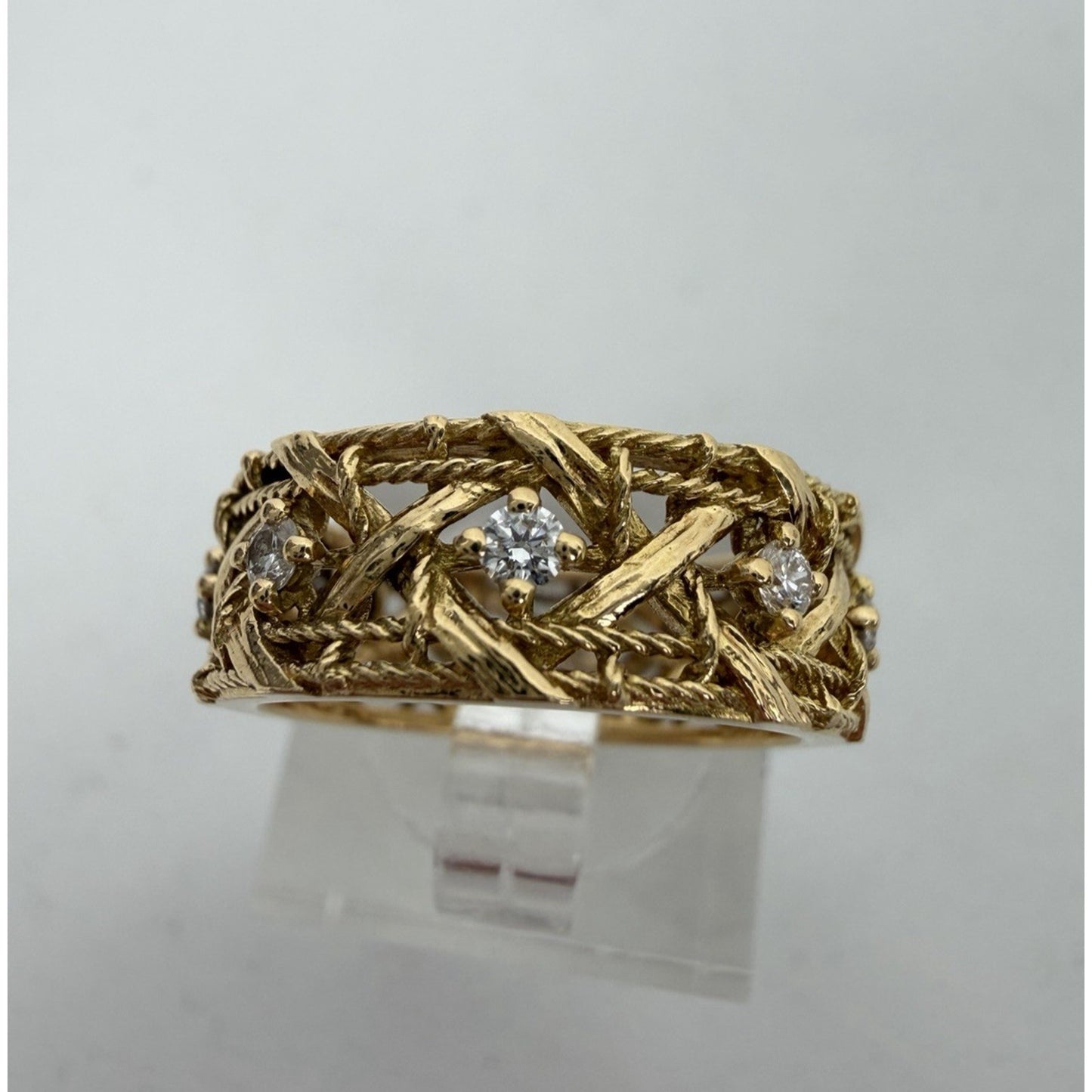 Dior My Dior Ring Diamond 18k Yellow Gold Open Filigree Work Design