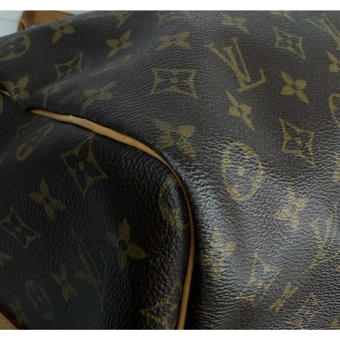 Louis Vuitton Keepall 60 Bag Brown Coated Canvas Classic Monogram Patter 1997 S