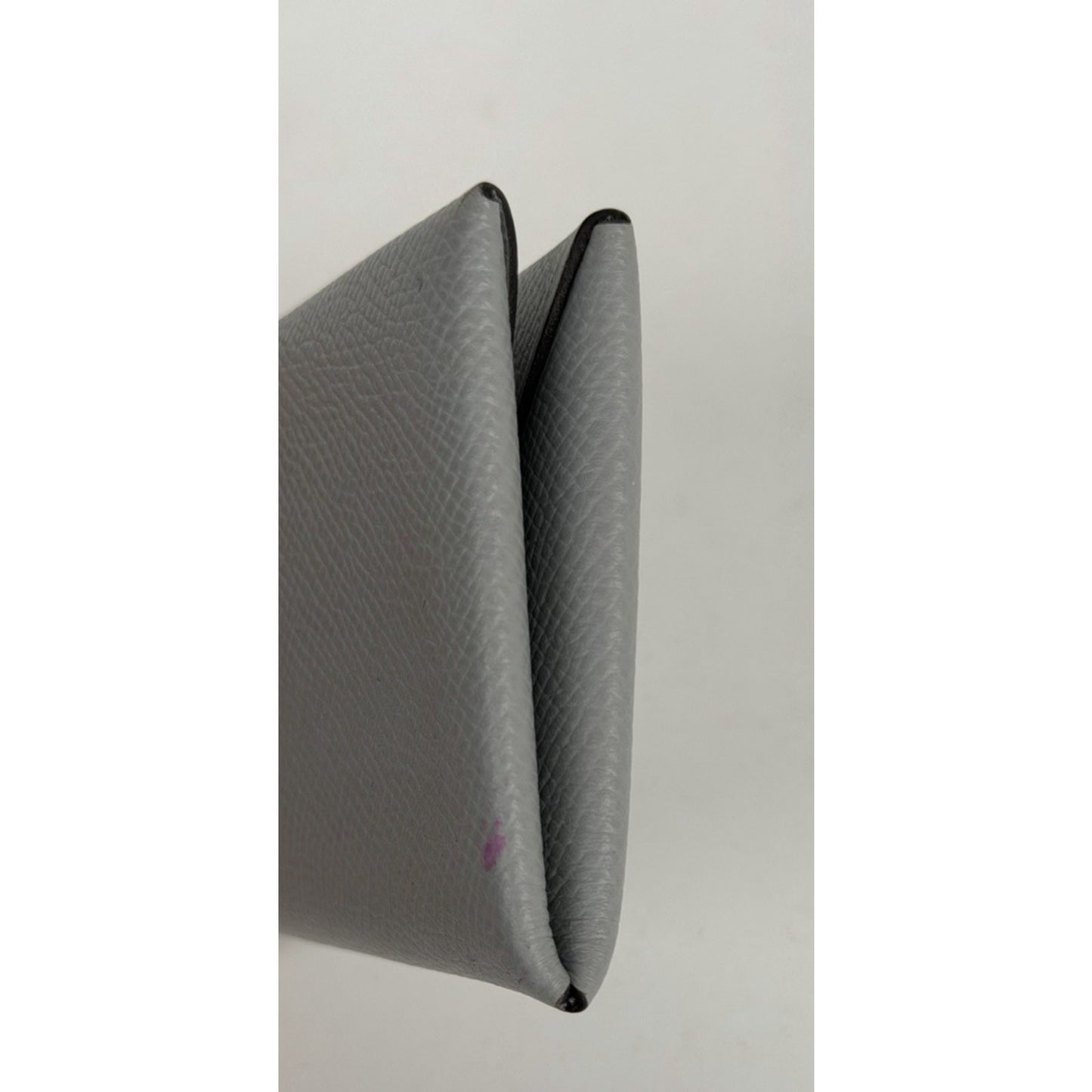Hermes Calvi Duo Compact Card Holder in Grey Epsom Leather