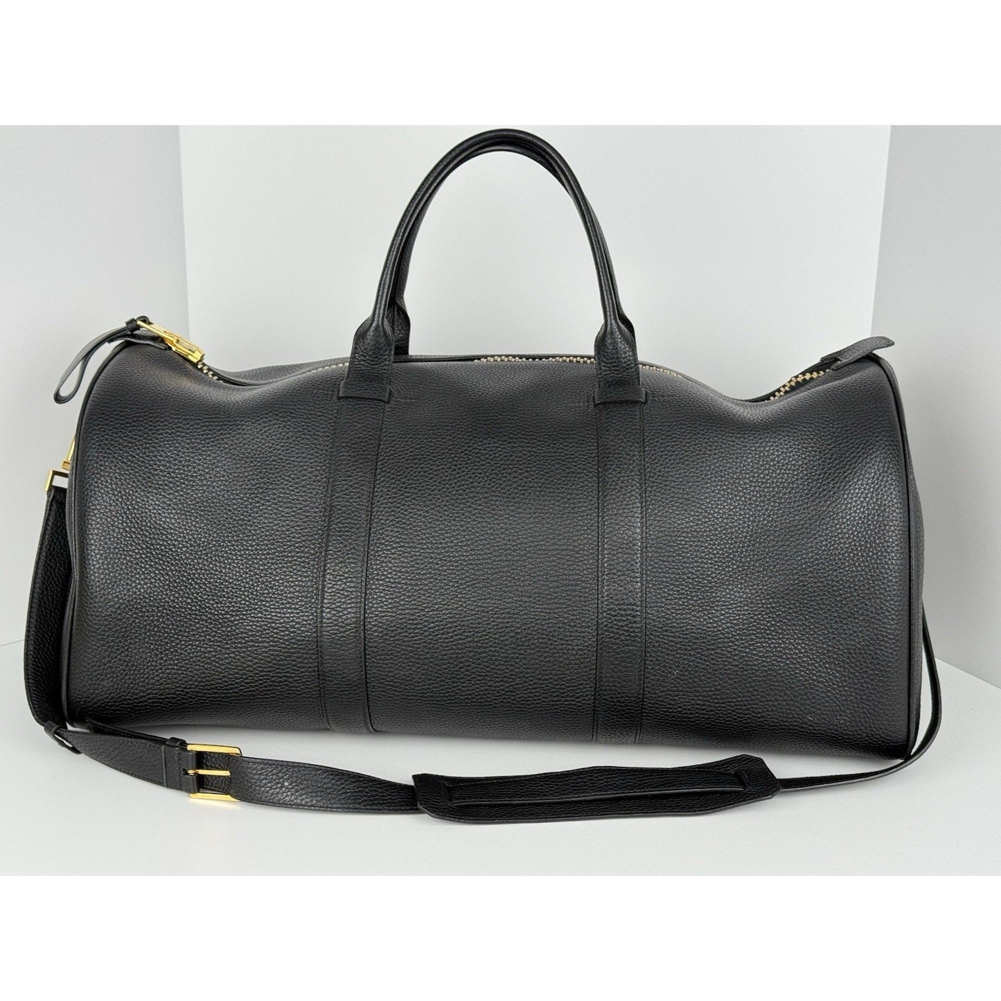 Tom Ford Weekend Black Leather Duffle Bag Unisex