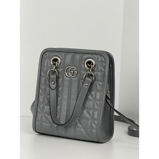 Gucci Double G Marmont Mini Grey Women's Shoulder Bag