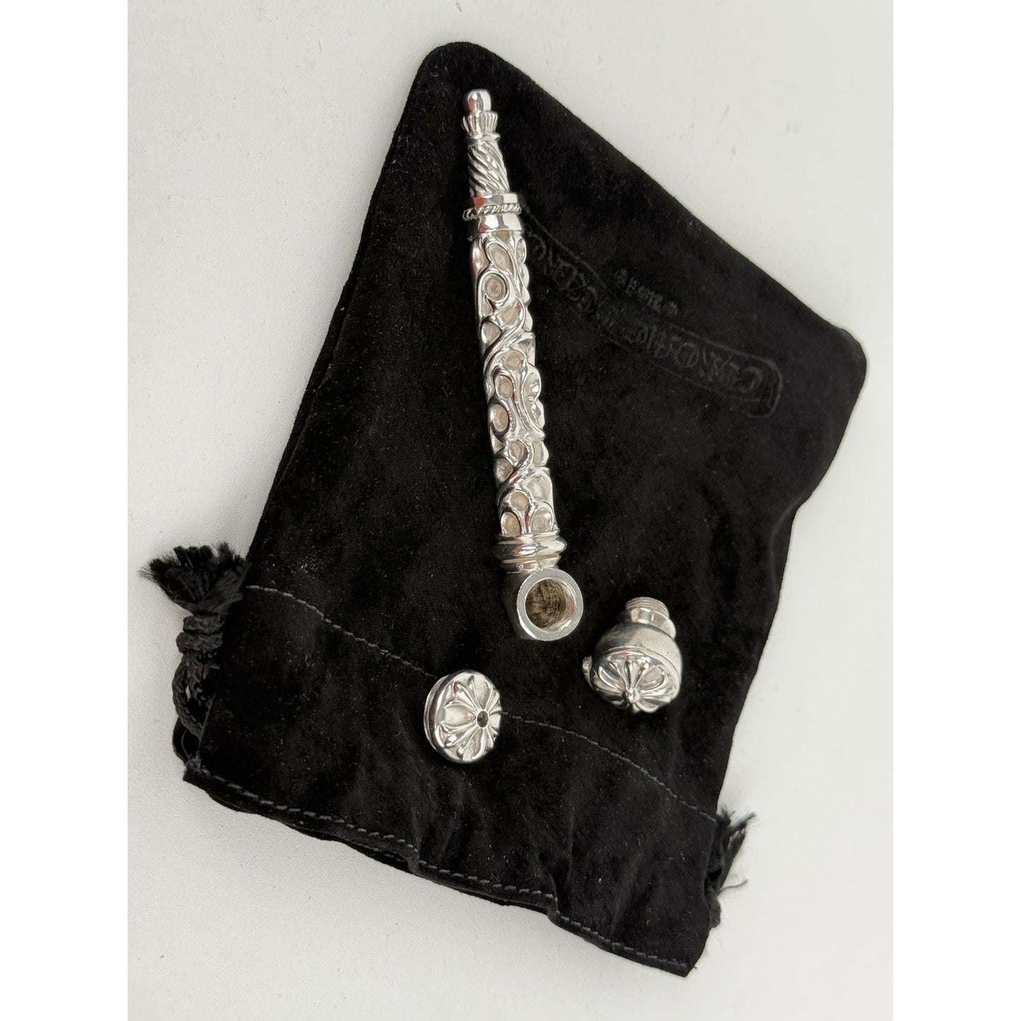 Chrome Hearts Sterling Silver Scroll Pip Pendant