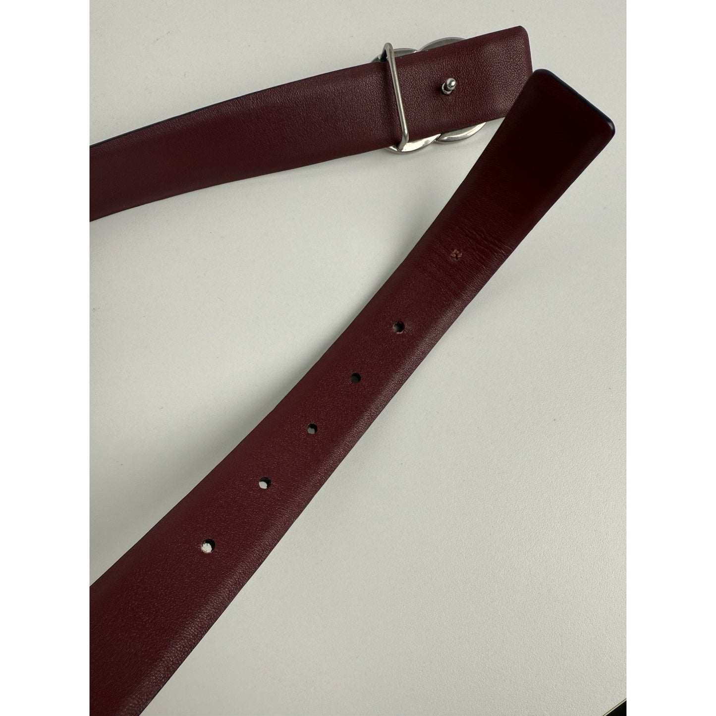 Chanel CC Belt B20 Reversible Black & Burgundy Size 32/80