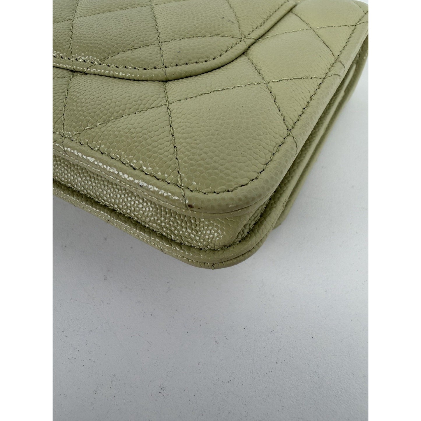 Chanel Wallet on Chain Bag in Green-Sage Caviar Quilted Leather 2020 R-1