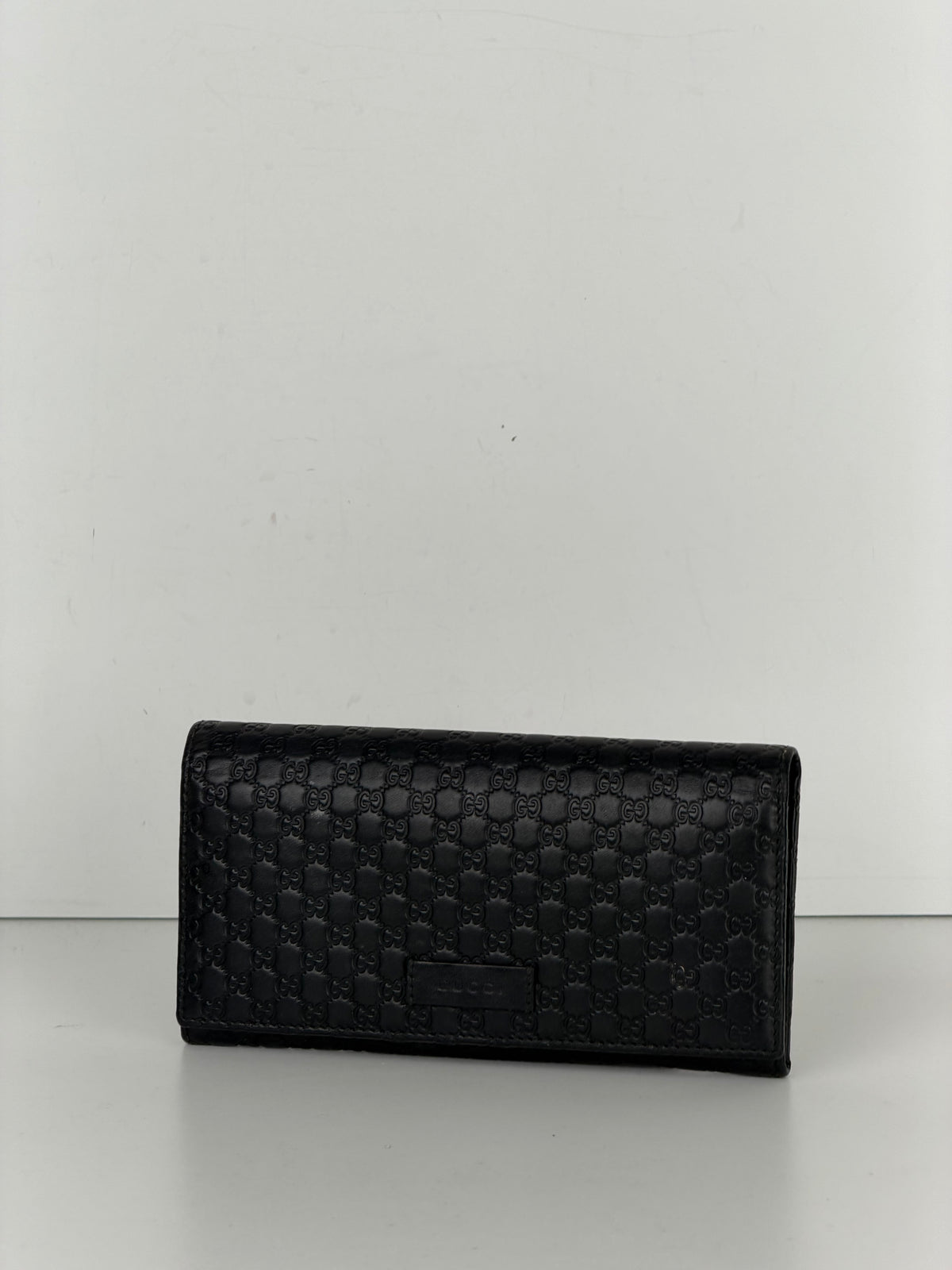 Gucci Microguccissima Continental Wallet in Black Leather K3