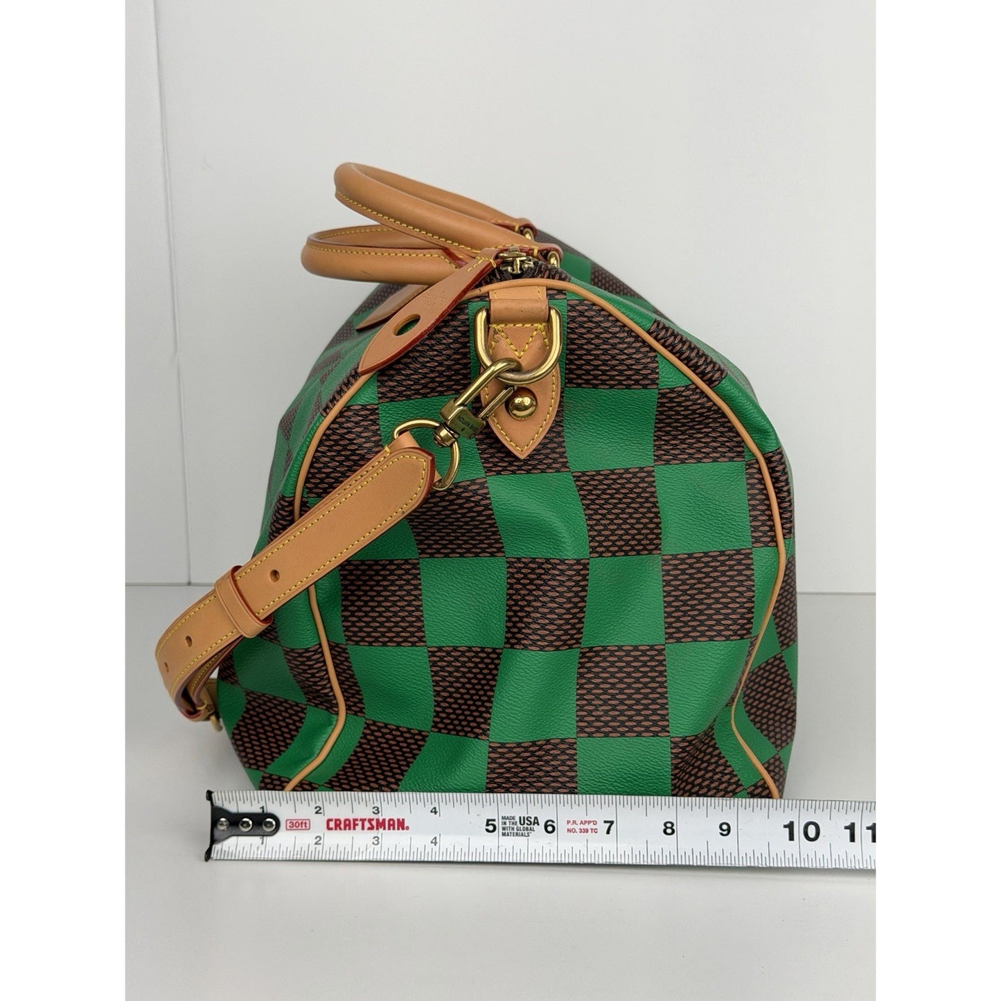 Louis Vuitton Speedy Bandouliere 40 Handbag Green Damier Microchipped