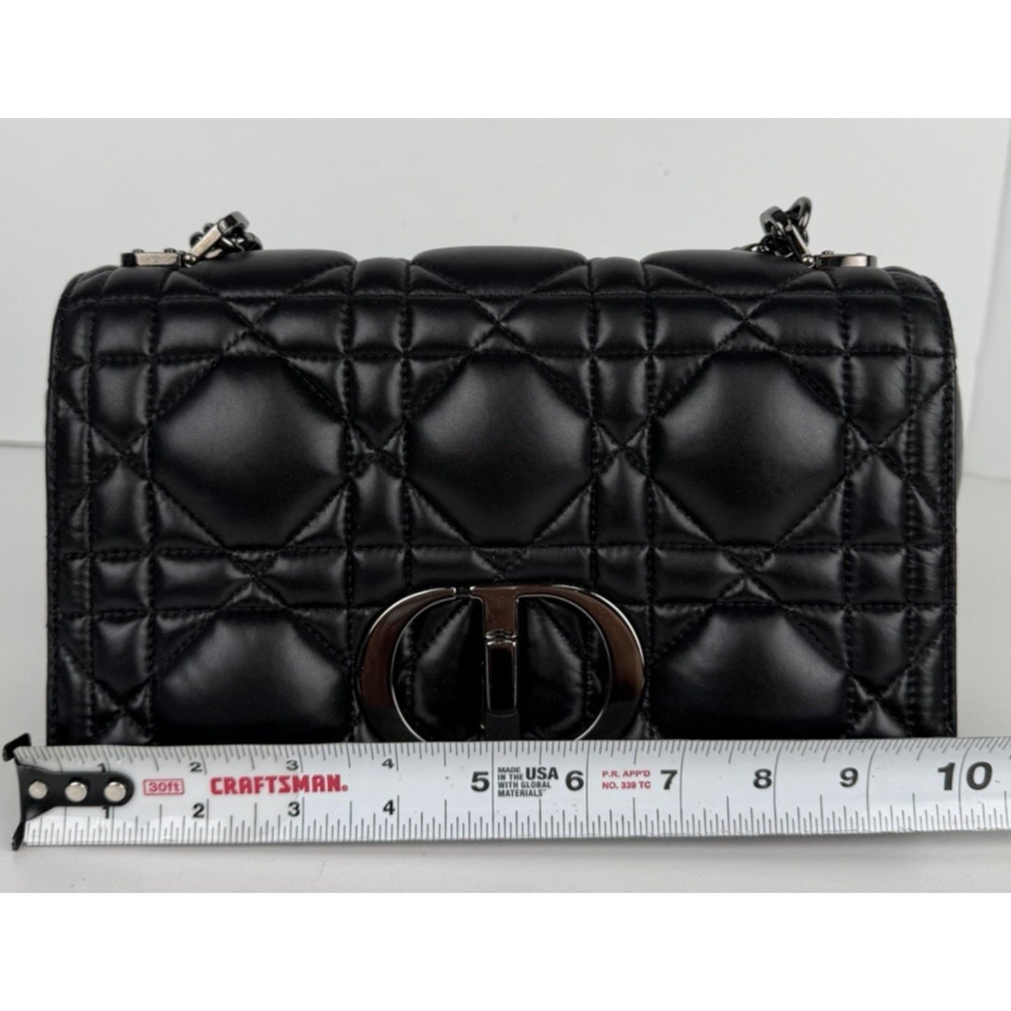 Christian Dior Caro Medium Bag in Black Quilted Puff Calfskin Leather E5
