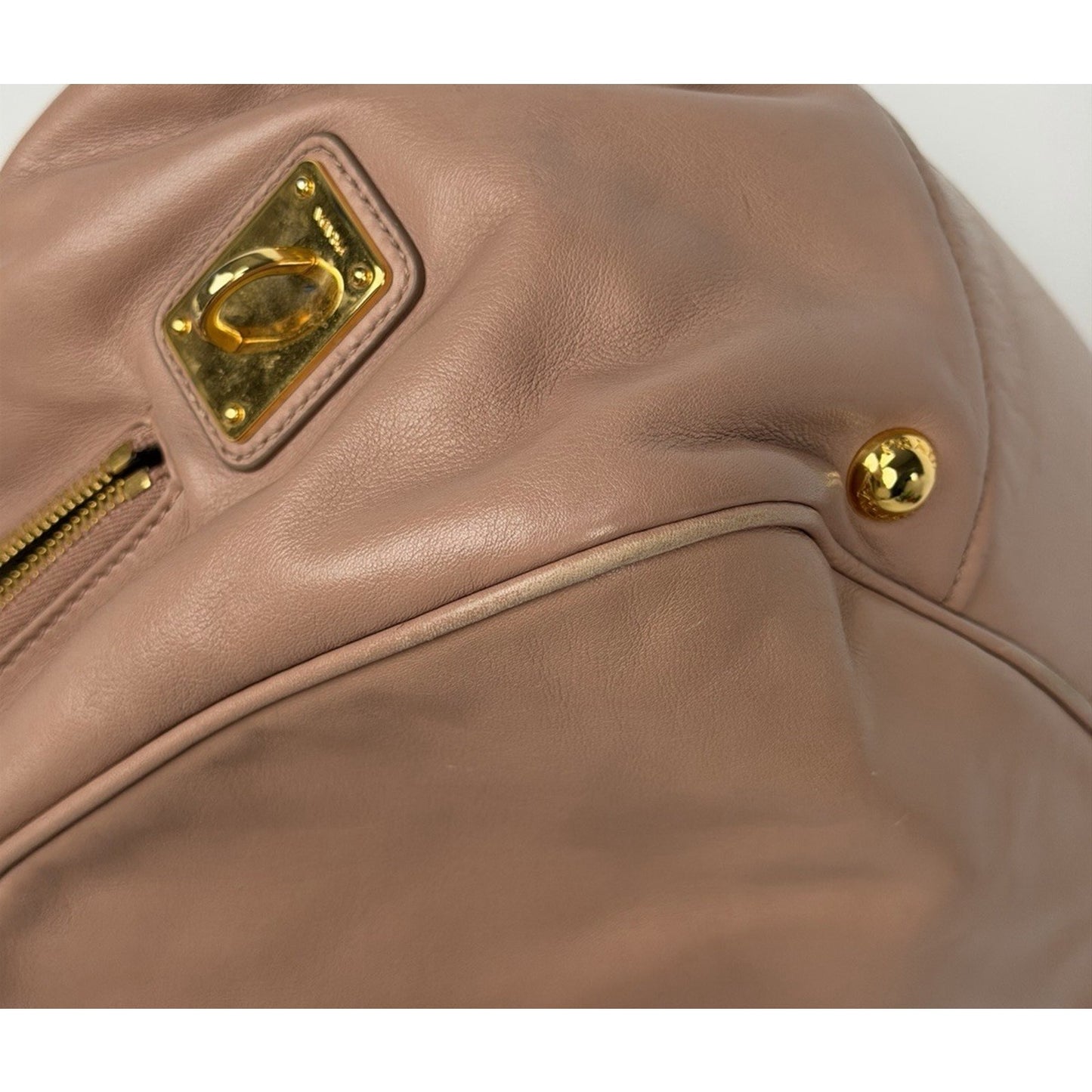 Prada Vitello Bow Satchel On Calf Leather Pink Handbag S05