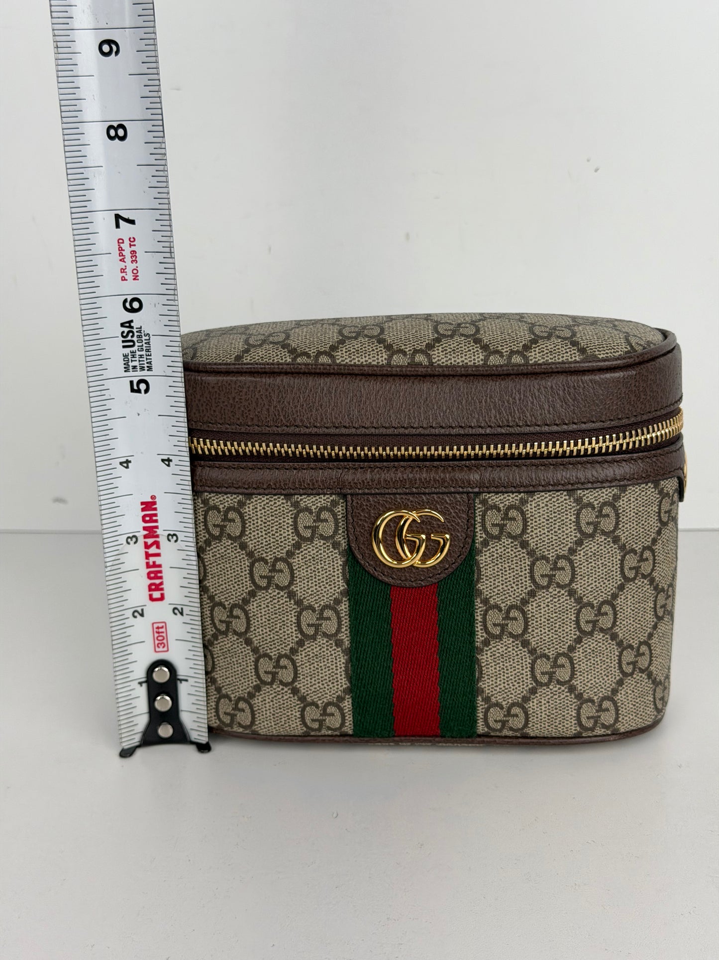 Gucci Ophidia Chain Belt Bag Small in Brown GG Monogram Coated Canvas YS-10