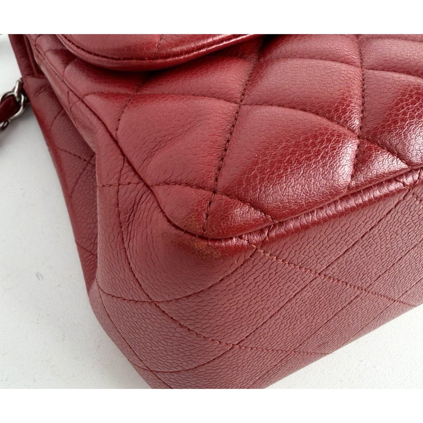 Chanel Classic Double Flap Jumbo Shoulder Bag in Red Leather 2011 D-1
