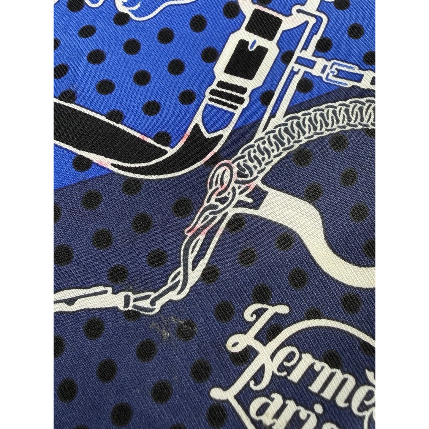 Hermes Buckle Print Bandana in Blue 100% Silk