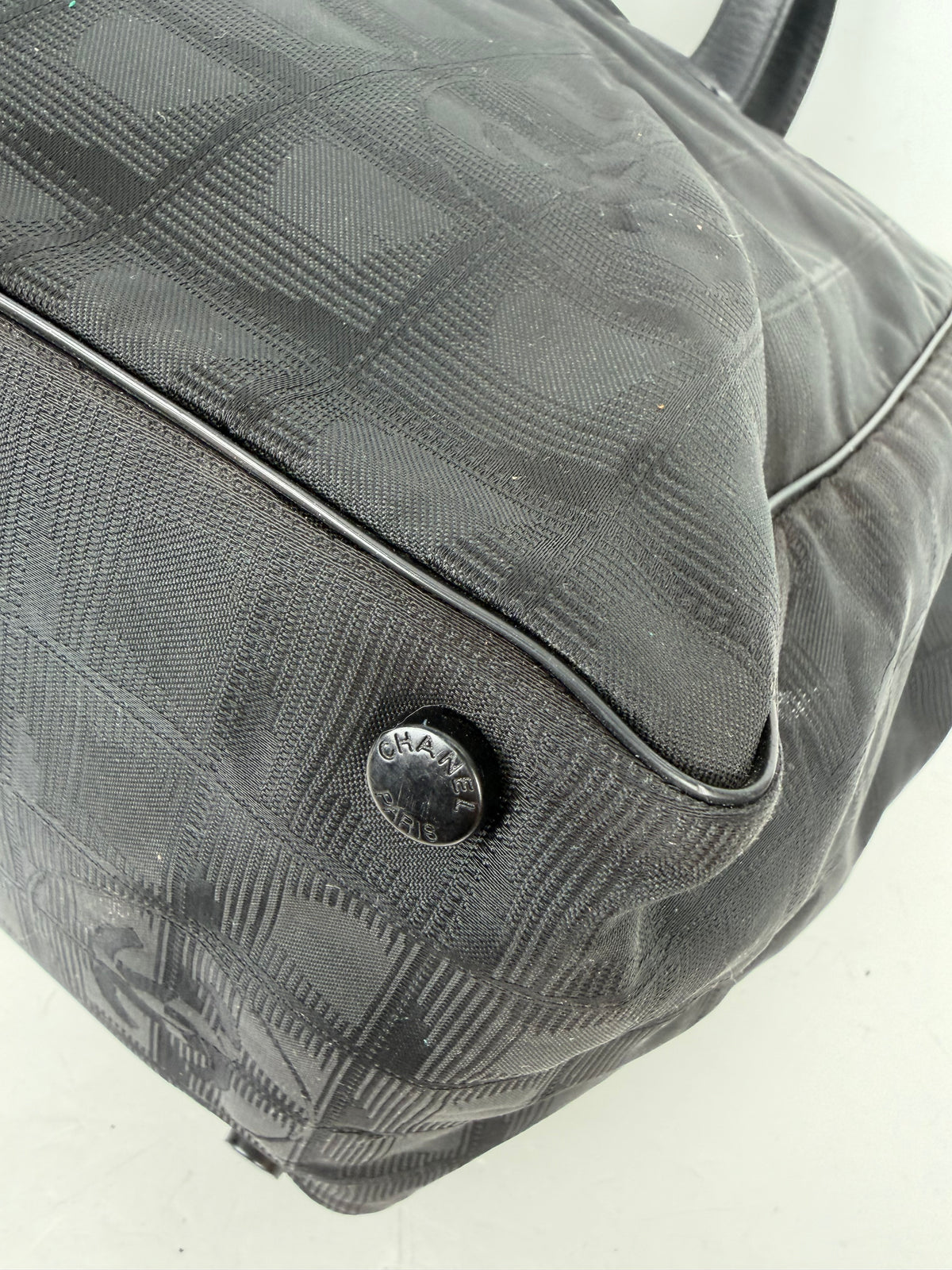 Chanel Travel Line Tote in Black Nylon Vintage 2000-2002 YS26