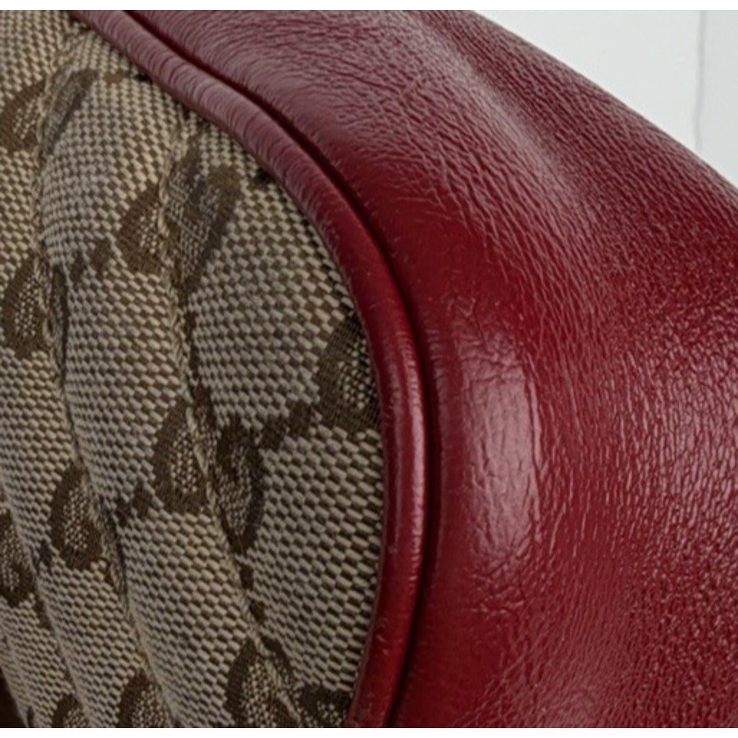 Gucci GG Marmont Camera Bag Small in Diagonal Quilted Canvas Leather Trim S09