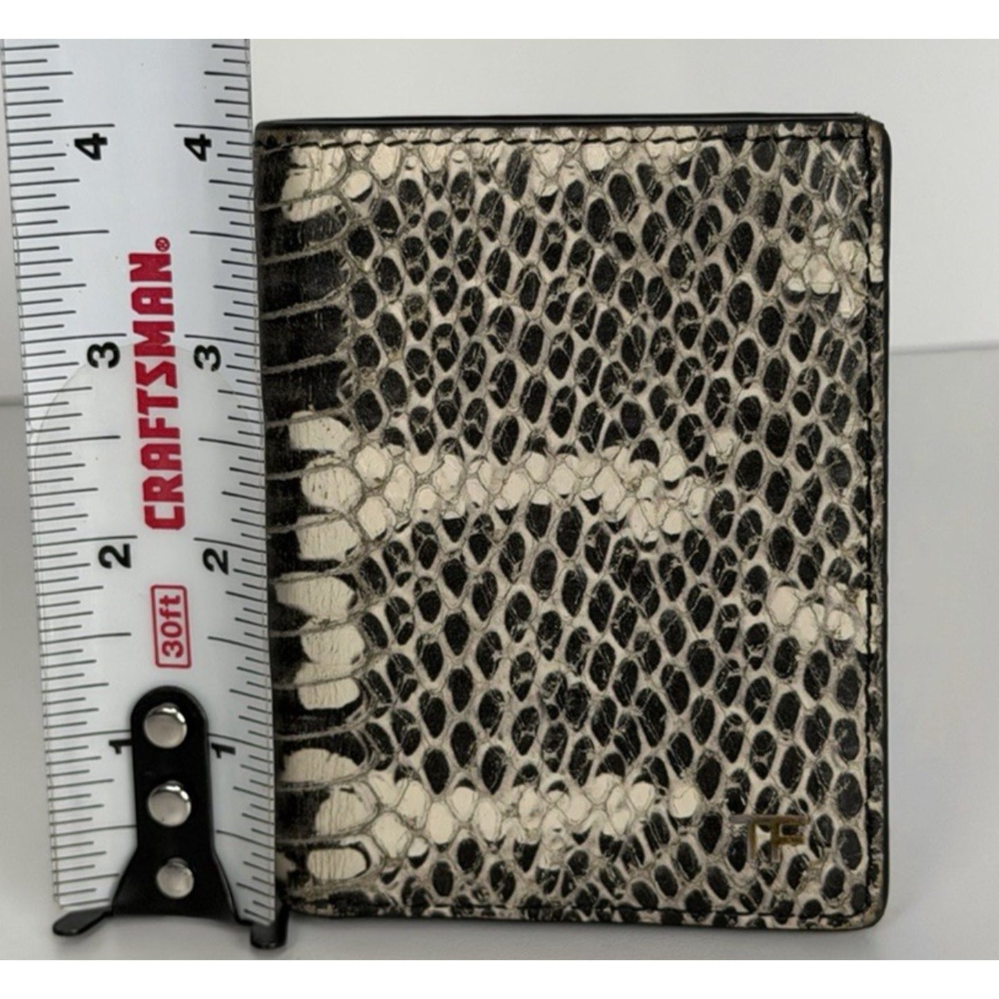 Tom Ford Men's Snake Print Bifold Wallet in Leather