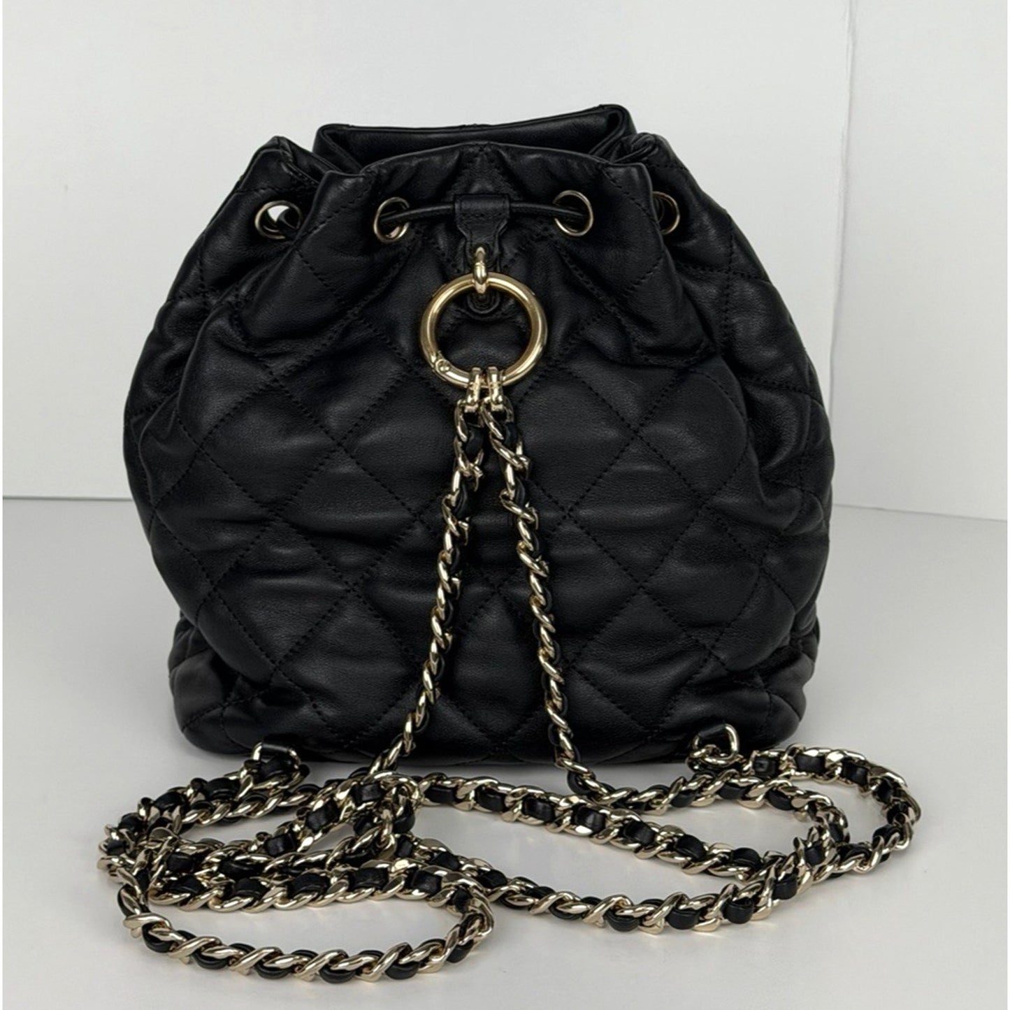 Chanel Double Pocket Drawstring Backpack F1